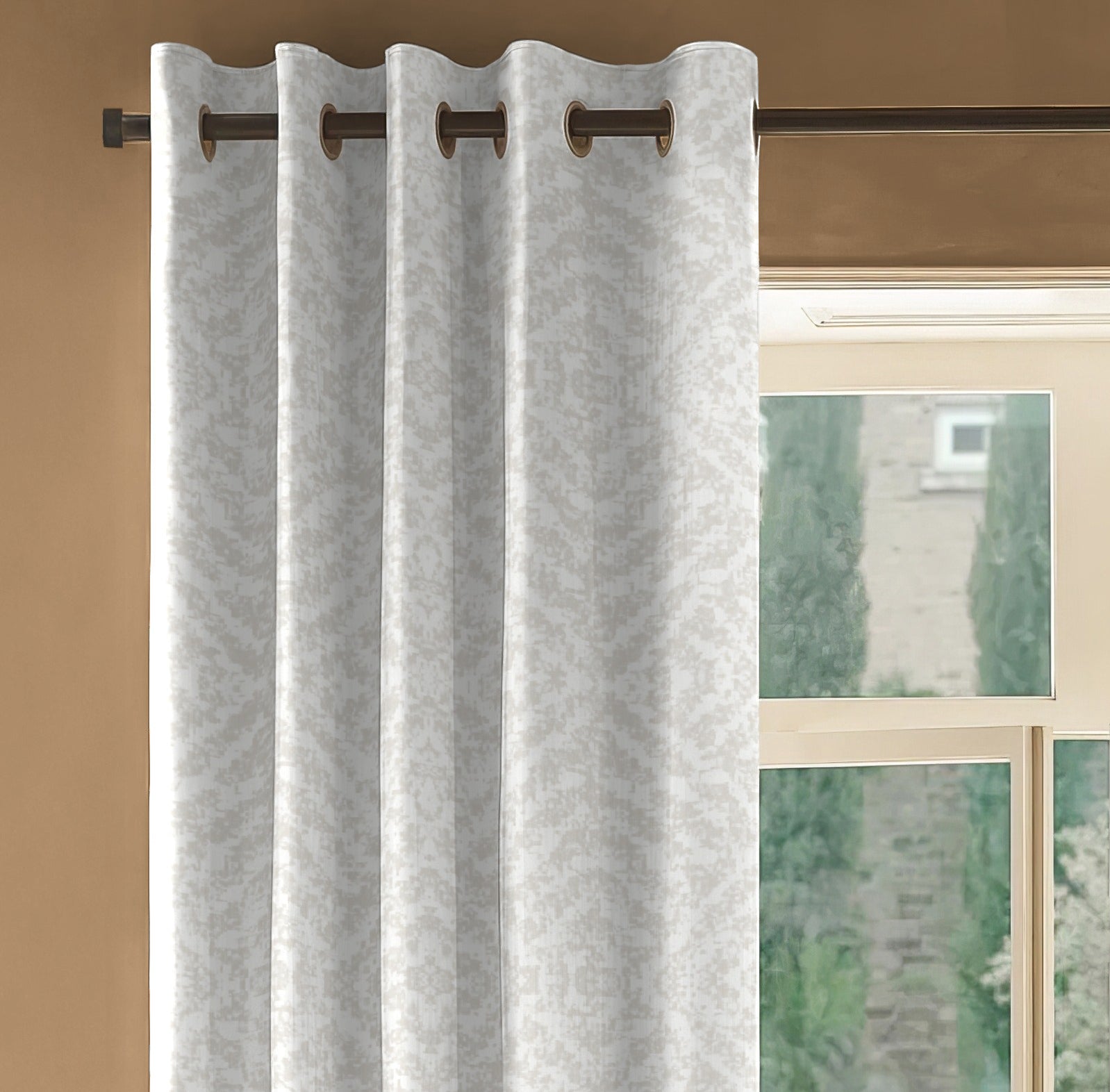 SAFARI BEIGE PRINTED BLACKOUT CURTAIN