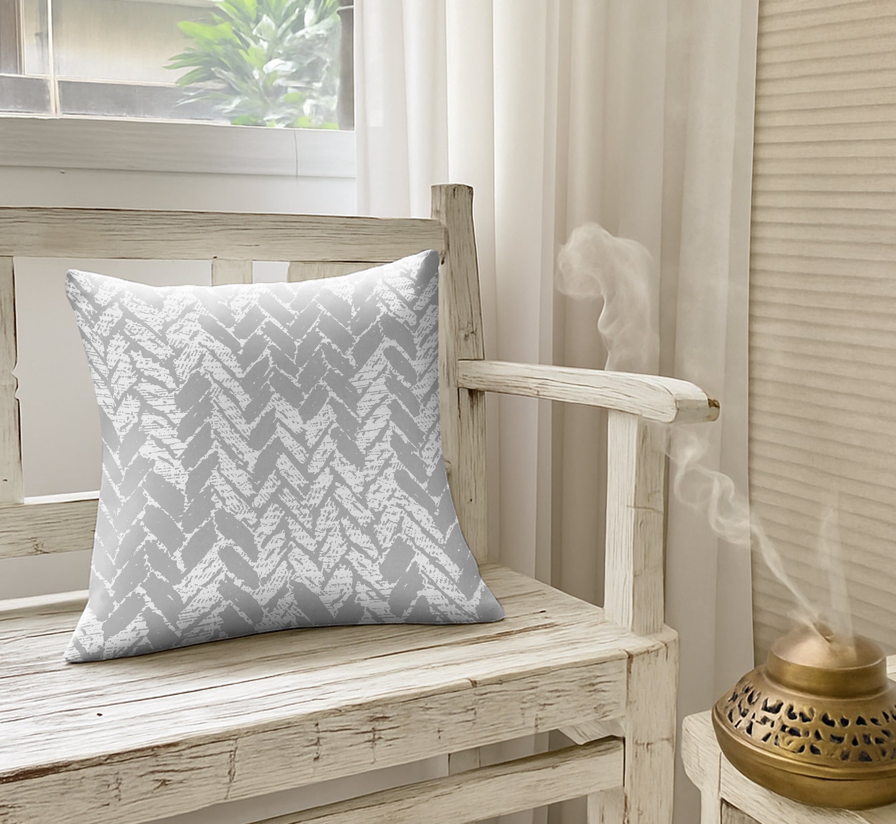 EDINA GREY DIGITAL PRINTED CUSHION COVER (Pack of 2)