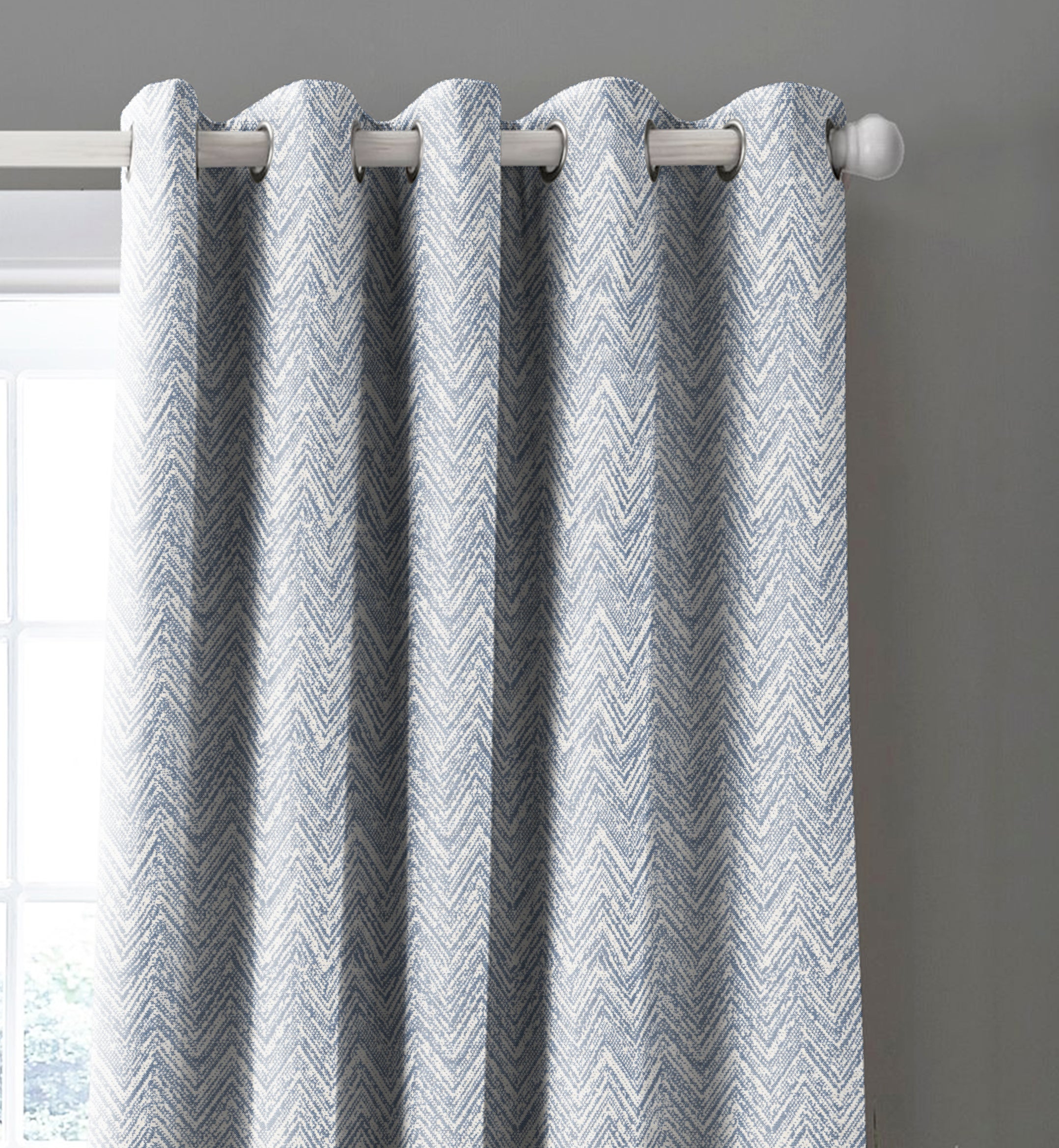 SONORA INK BLUE PRINTED BLACKOUT CURTAIN