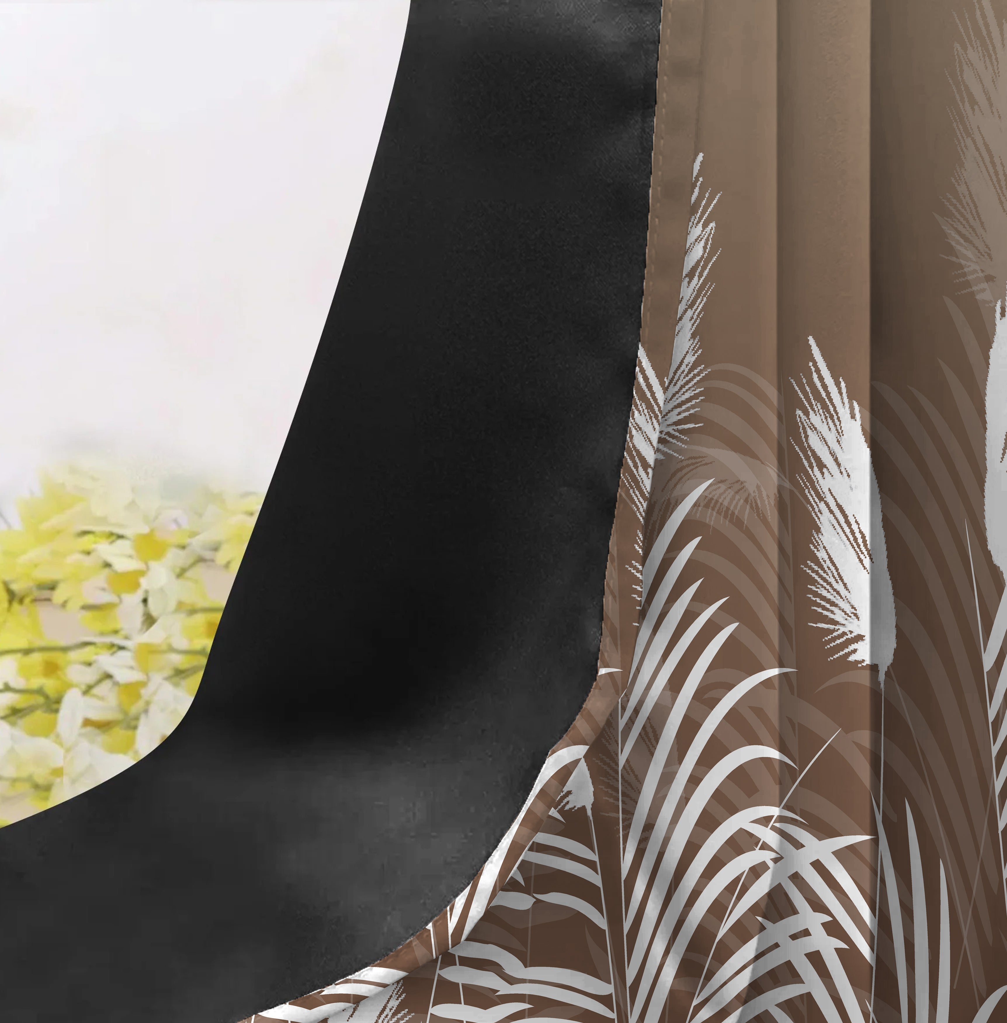 COLMAR COFFEE CURTAINS 100% BLACKOUT PRINTED FOR LIVING & BEDROOMS