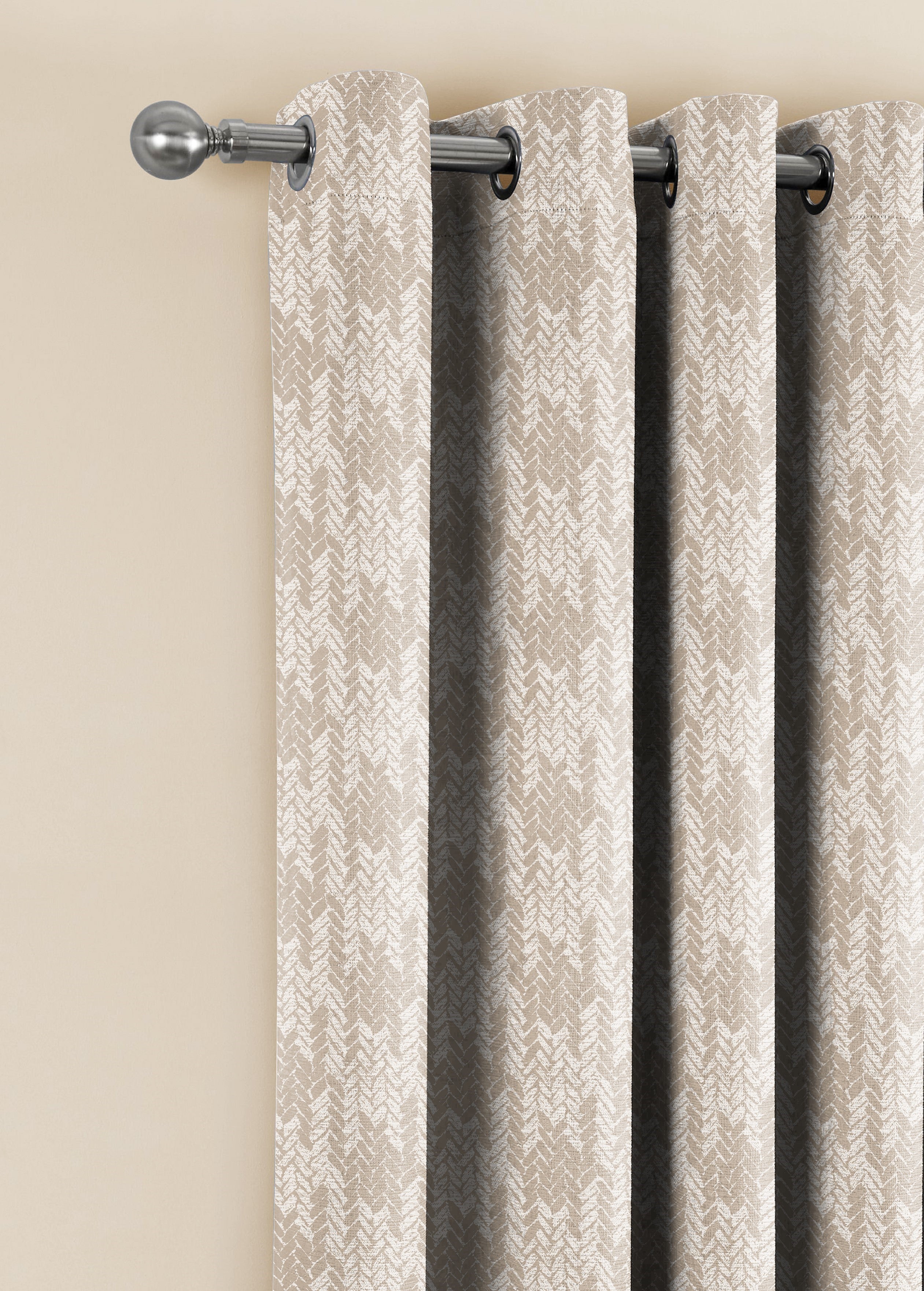 EDINA LIGHT BROWN PRINTED BLACKOUT CURTAIN