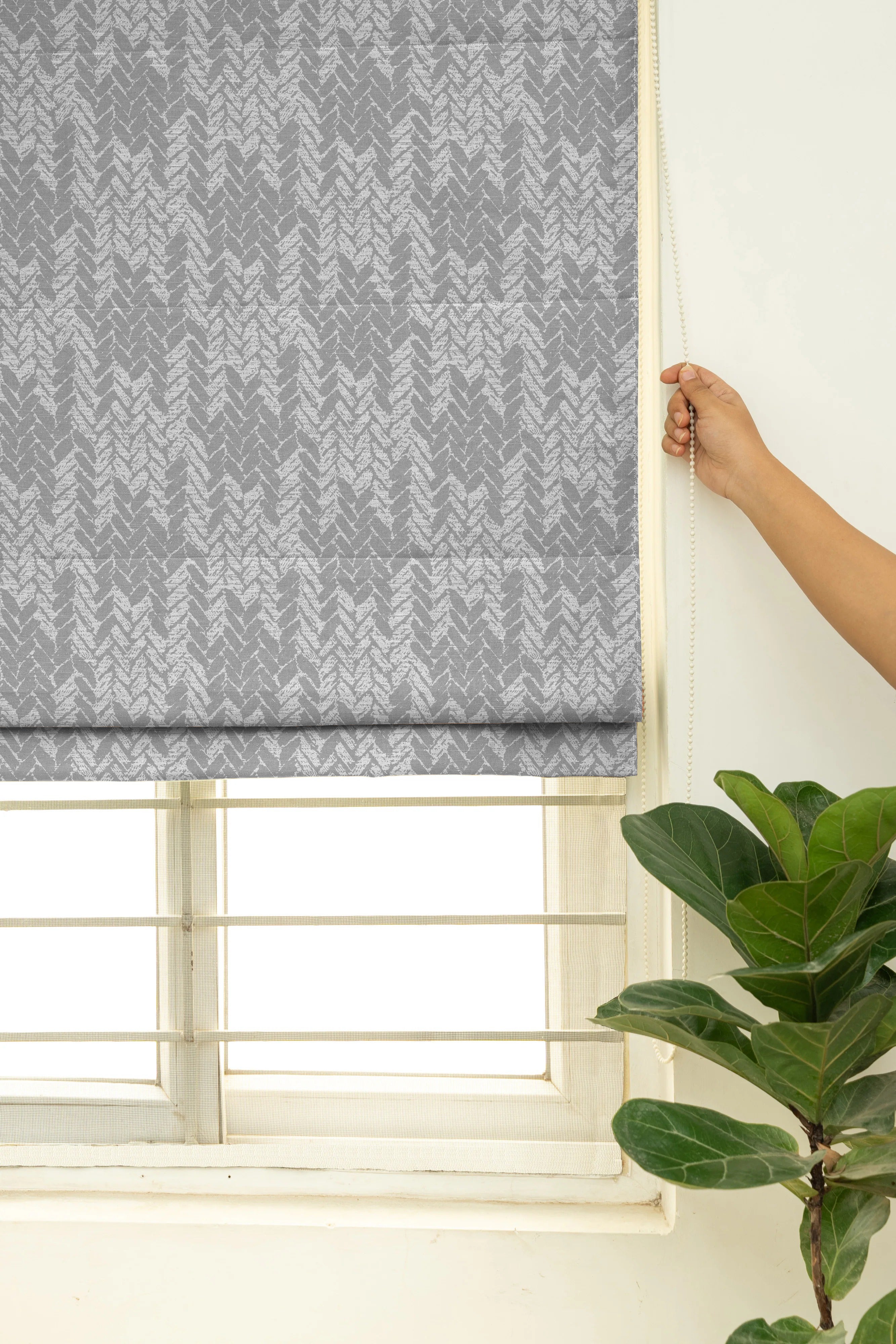 EDINA GREY READY MADE ROMAN BLIND