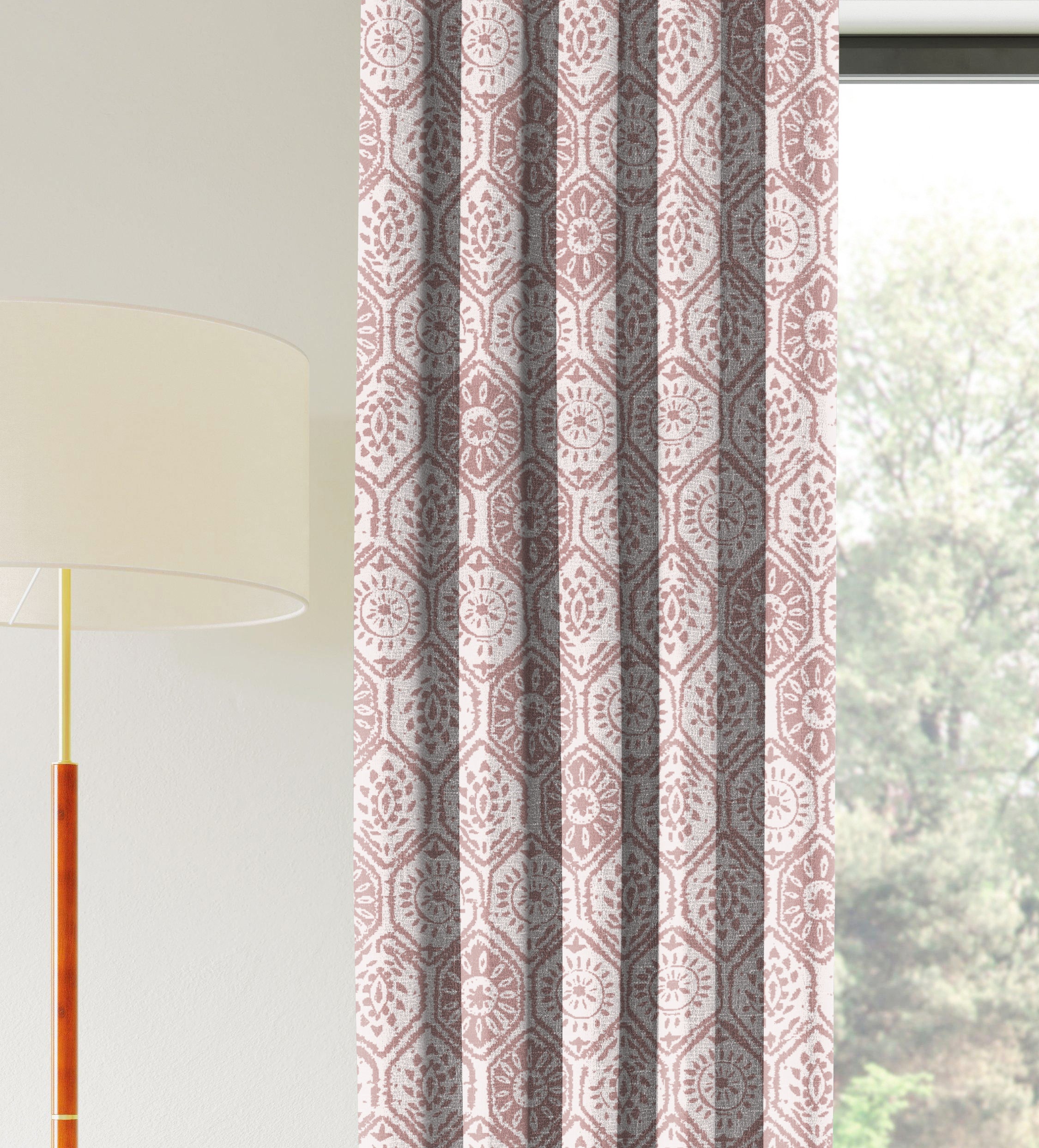 CARRO PINK PRINTED DIMOUT CURTAIN