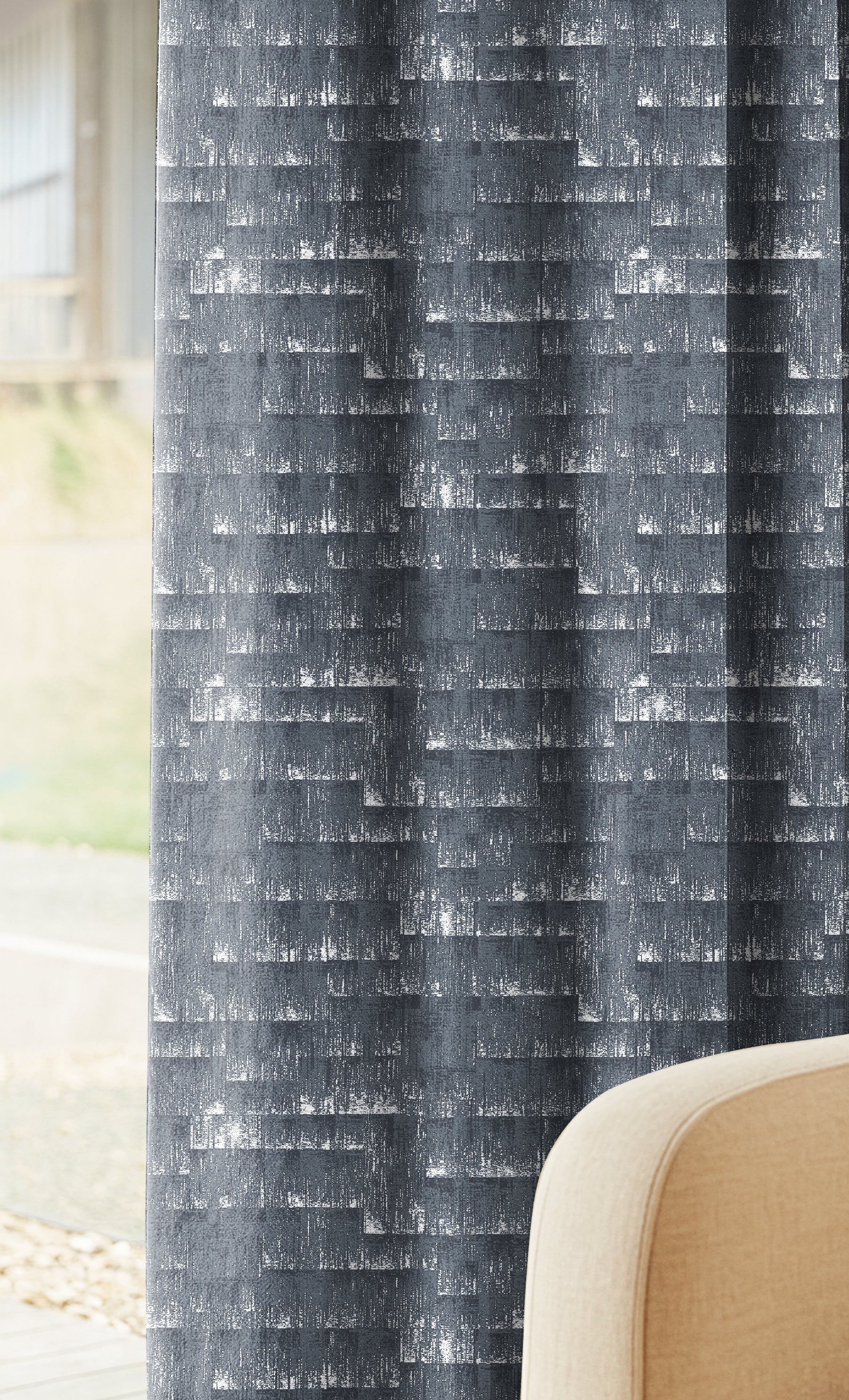 MALAGA DARK GREY BLACKOUT CURTAINS