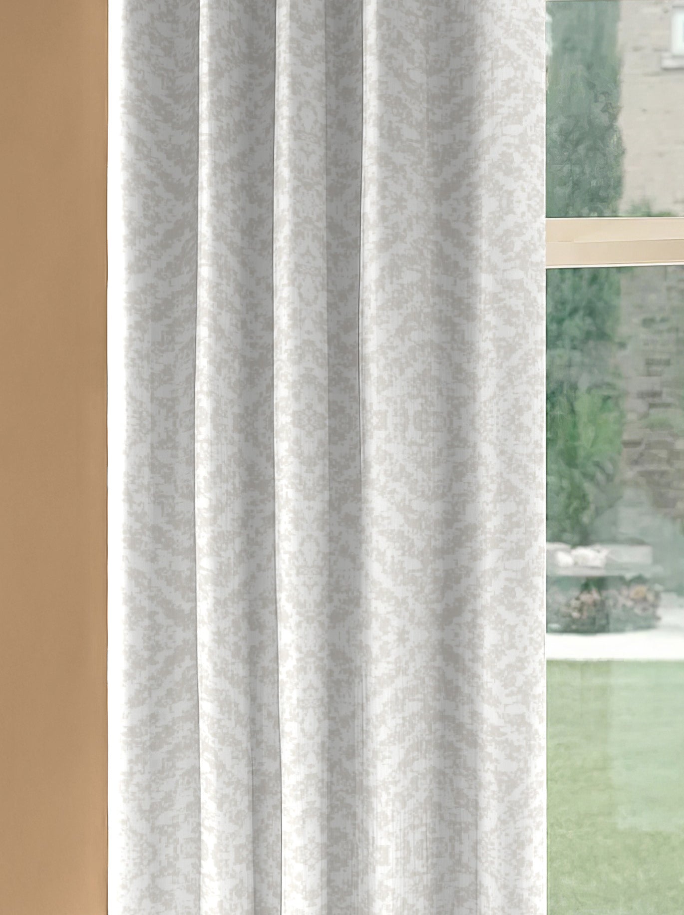 SAFARI BEIGE PRINTED BLACKOUT CURTAIN