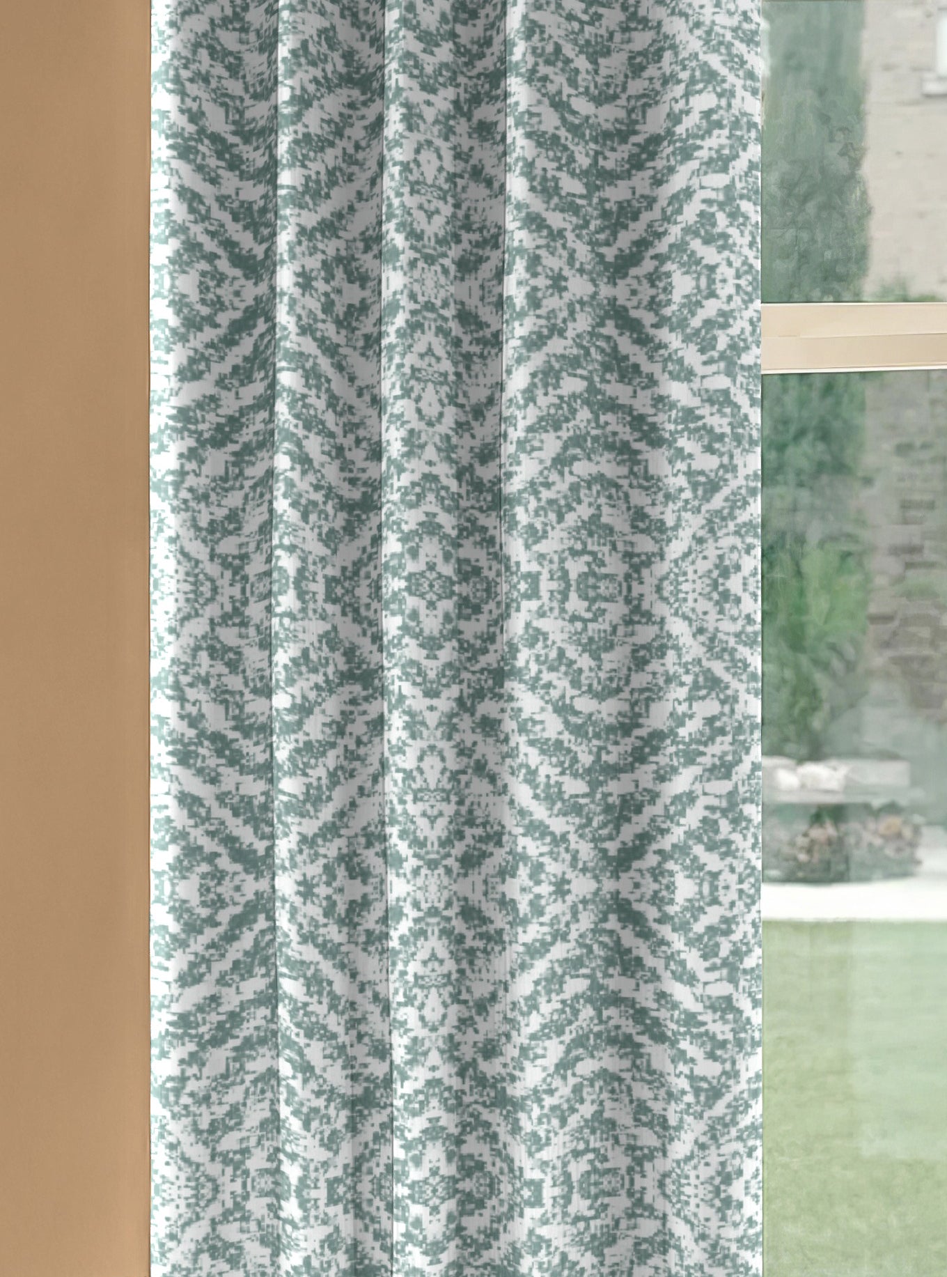 SAFARI SEAGREEN PRINTED BLACKOUT CURTAIN