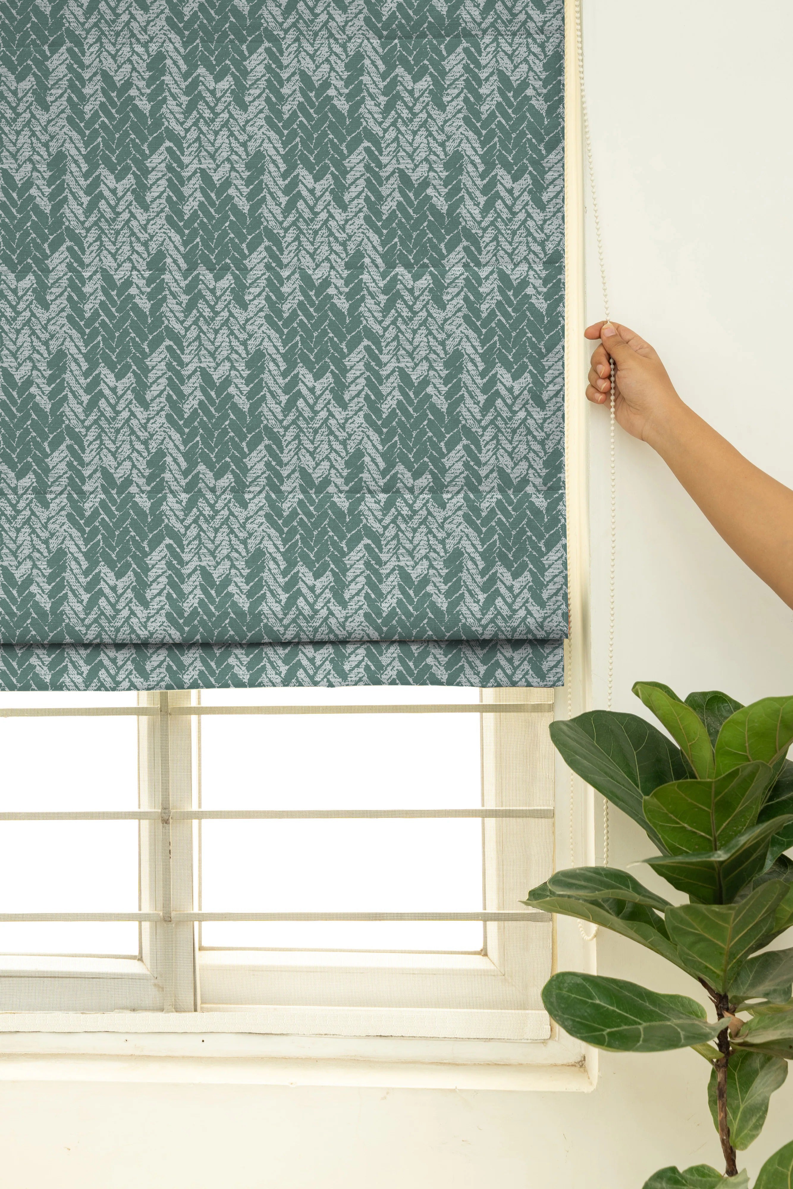 EDINA SEAGREEN READY MADE ROMAN BLIND