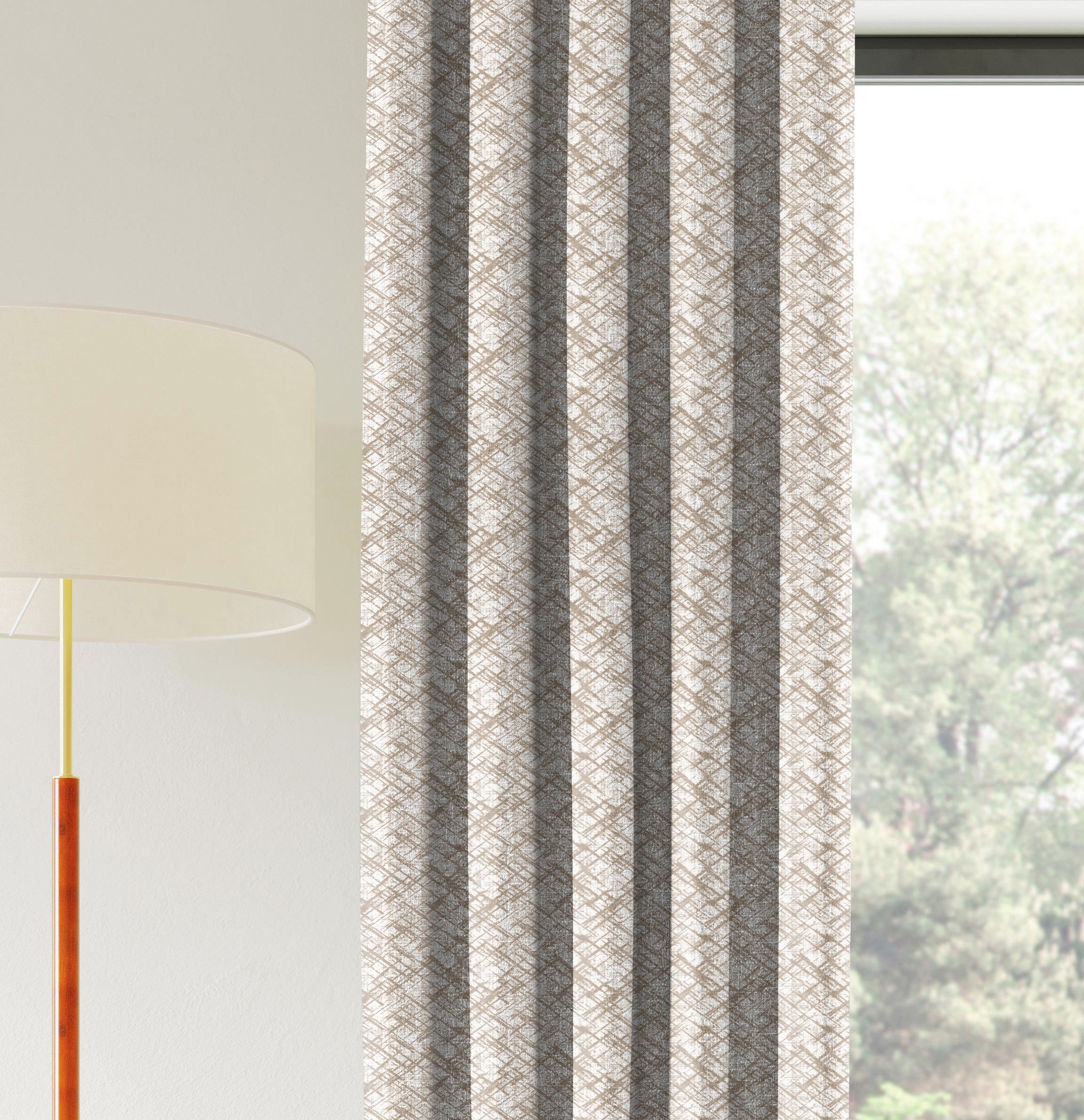 DITSY BROWN PRINTED BLACKOUT CURTAIN