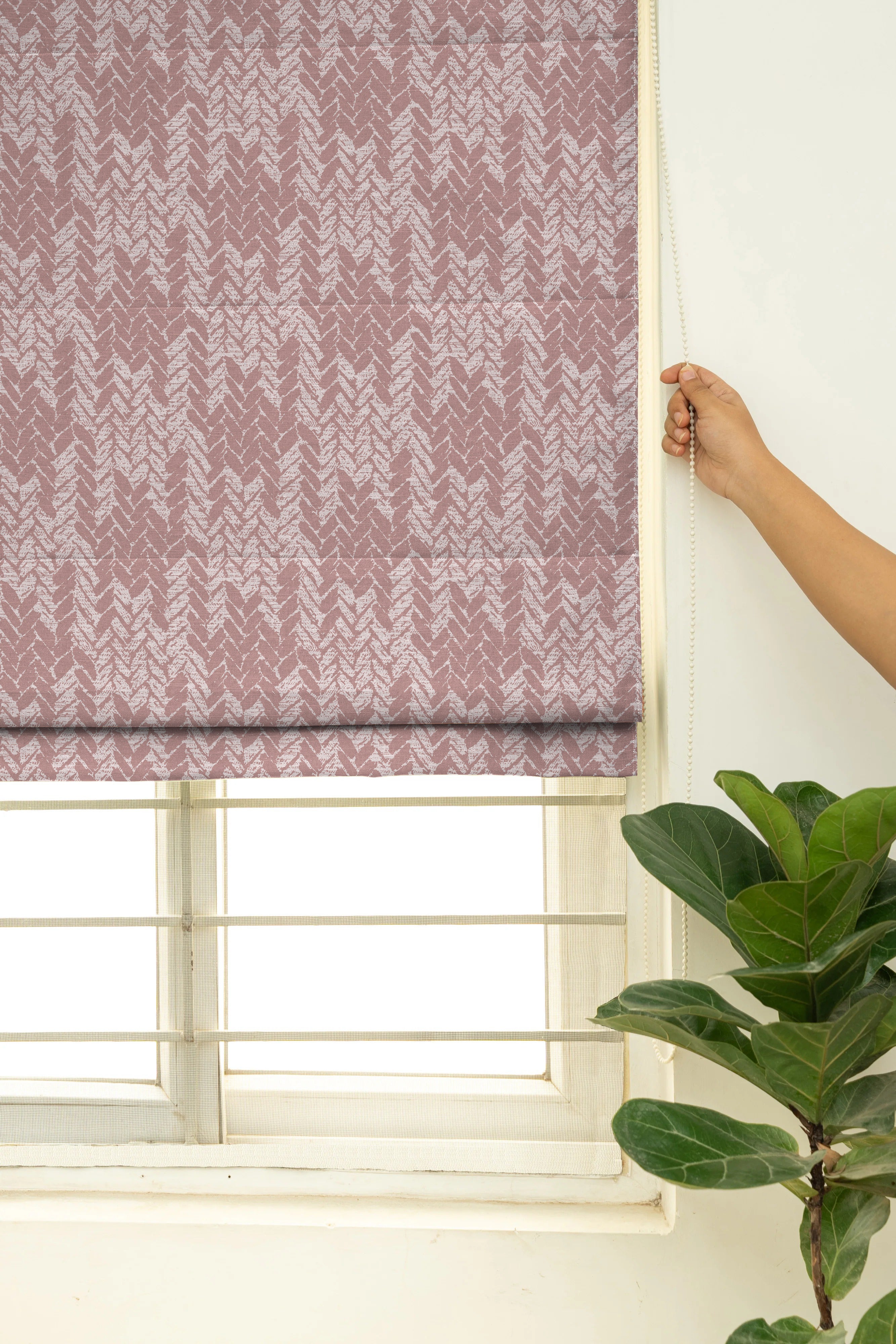 EDINA PINK READY MADE ROMAN BLIND