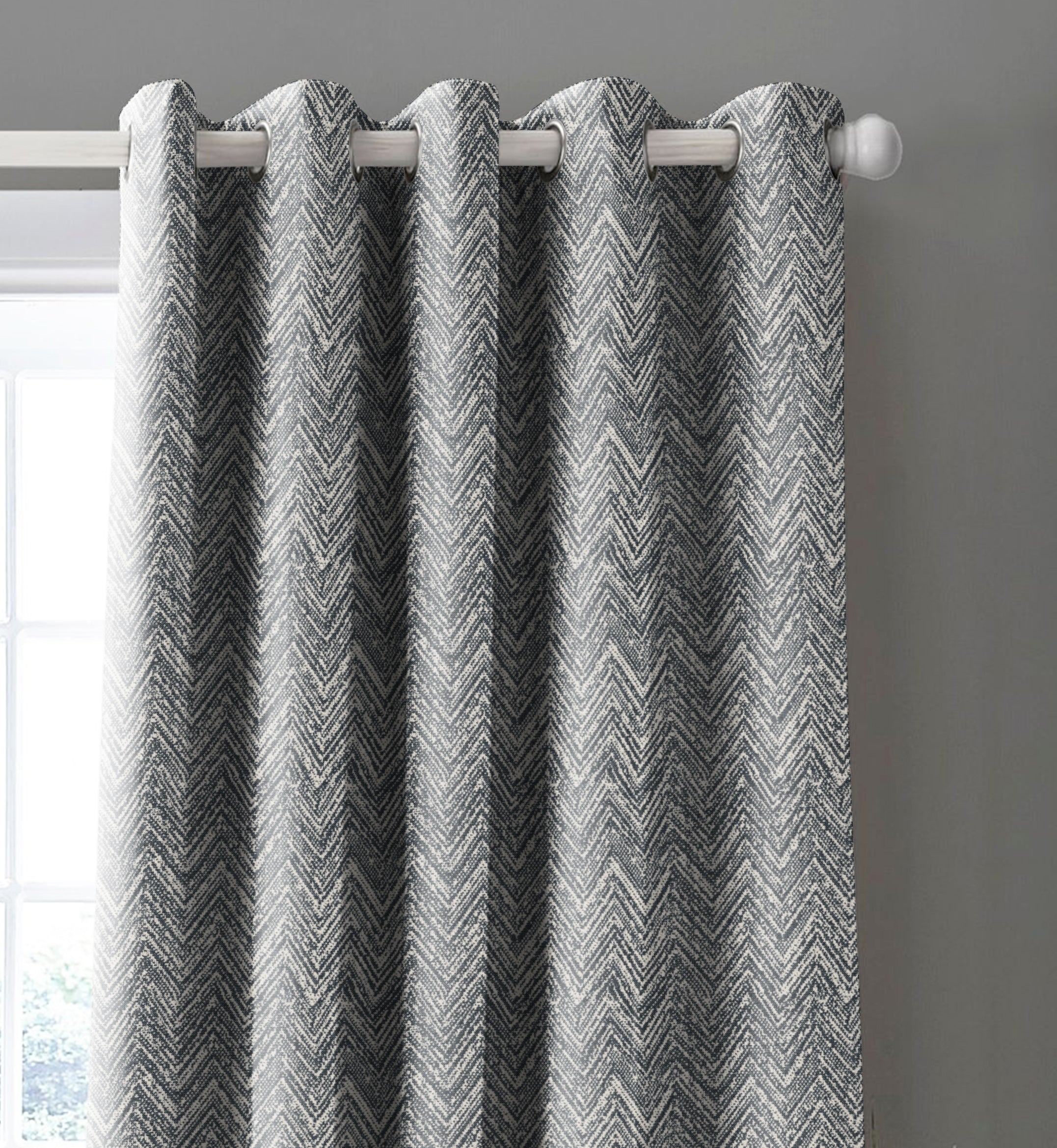 SONORA GREY PRINTED BLACKOUT CURTAIN