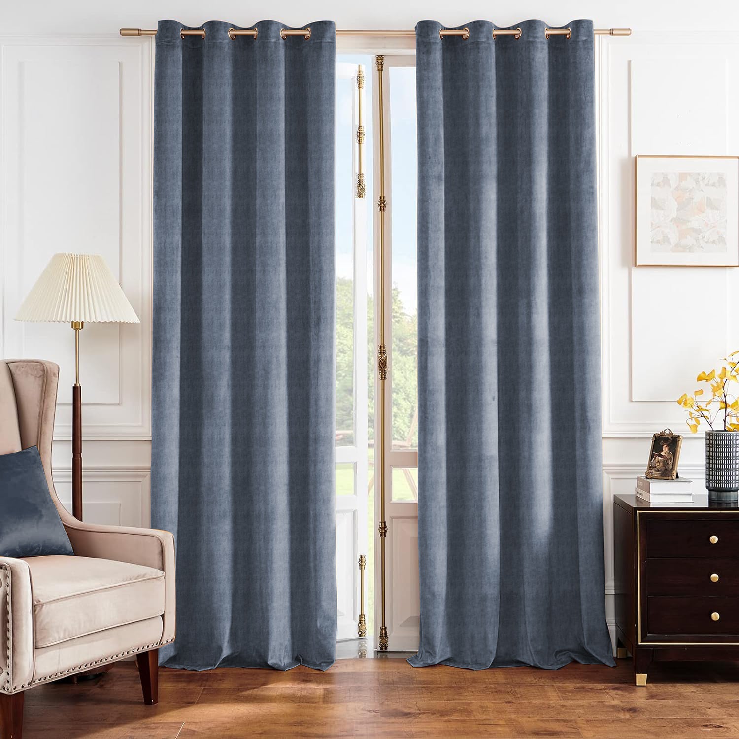 JODHPUR TEXTURE BLACKOUT CURTAIN INDIGO