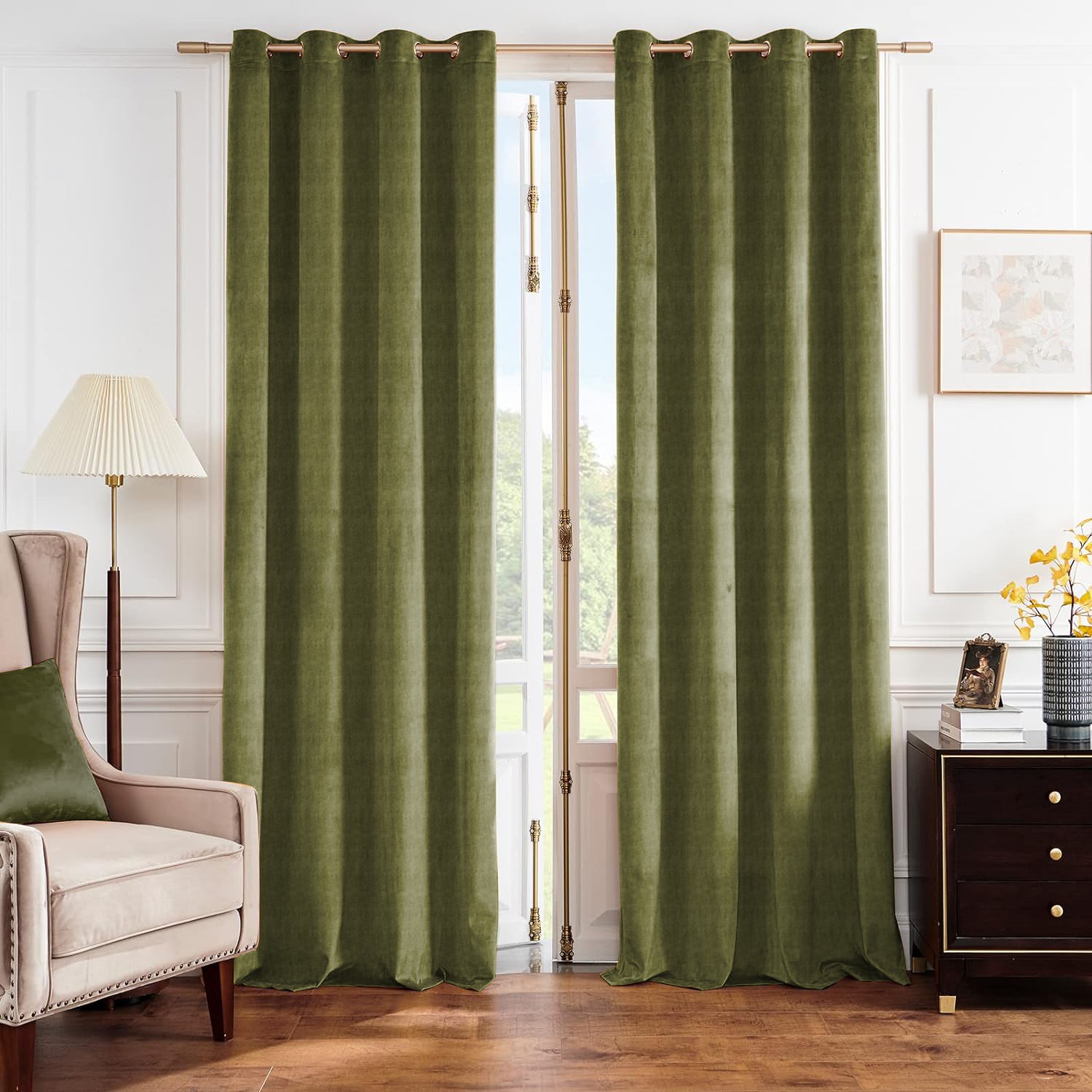 JODHPUR TEXTURE BLACKOUT CURTAIN OLIVE