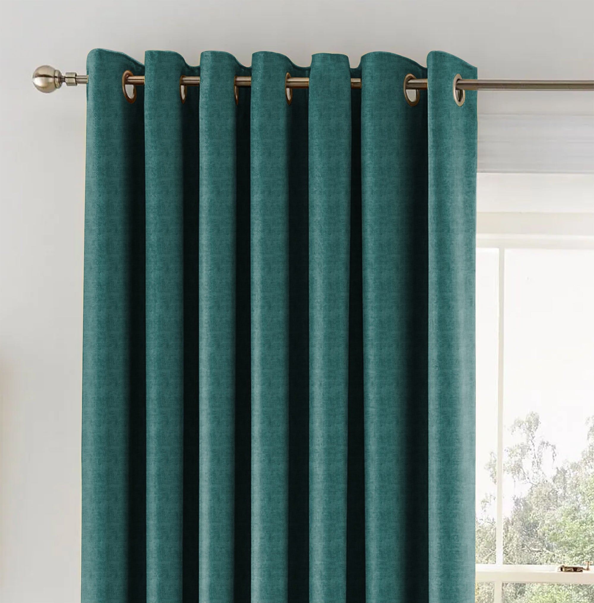 JODHPUR TEXTURE BLACKOUT CURTAIN TEAL