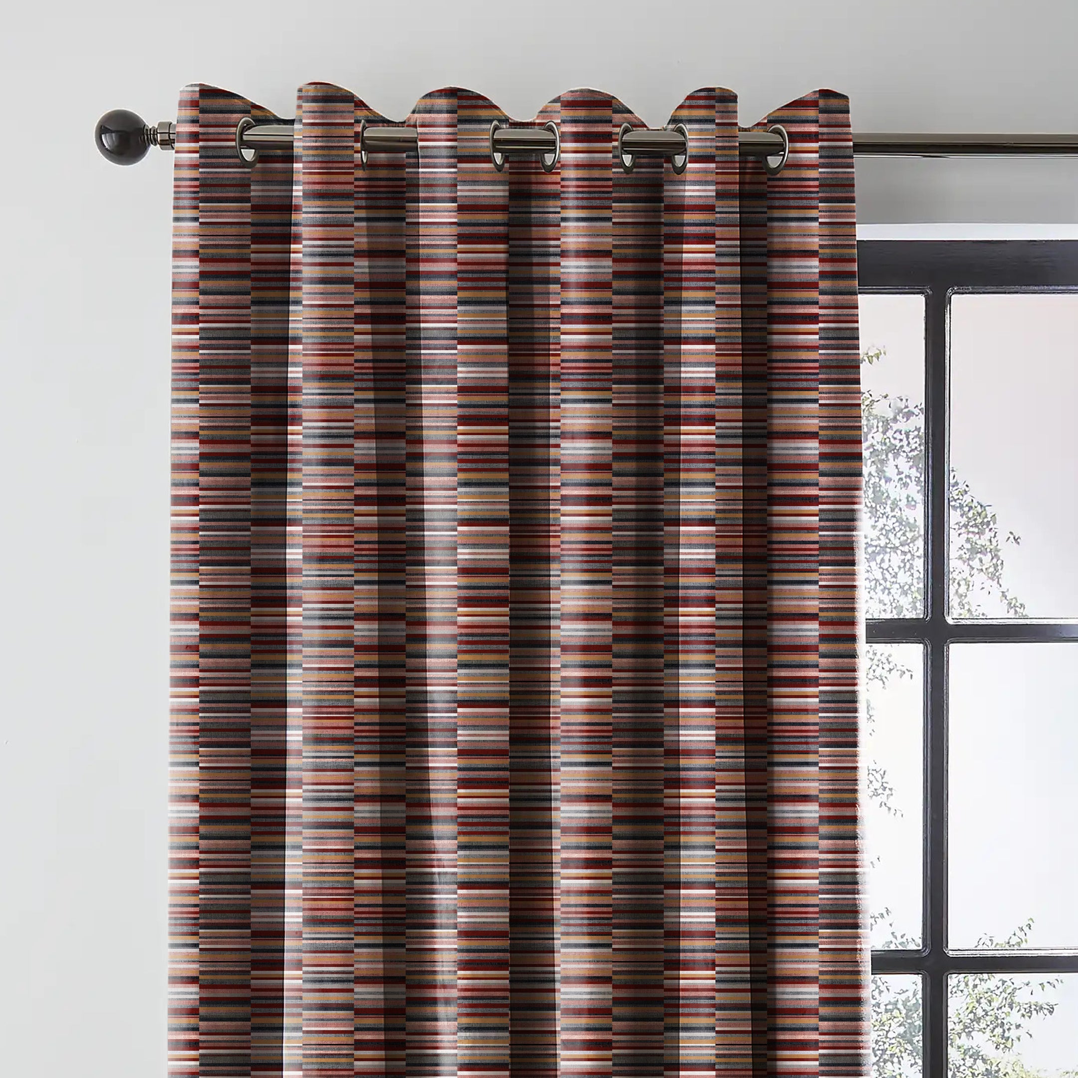 ILLUSION DASH BLACKOUT CURTAIN RED/CAMEL