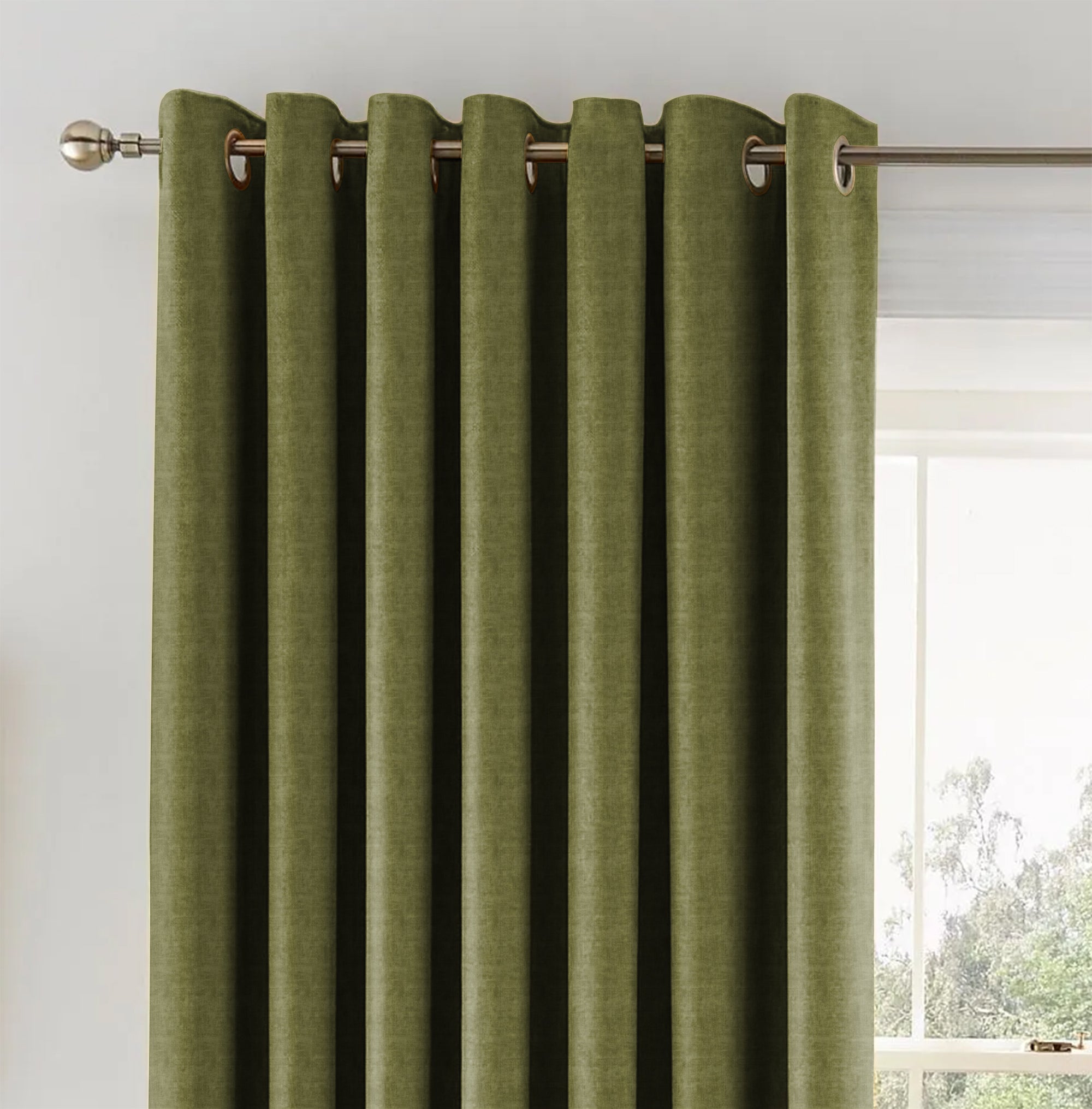 JODHPUR TEXTURE BLACKOUT CURTAIN OLIVE