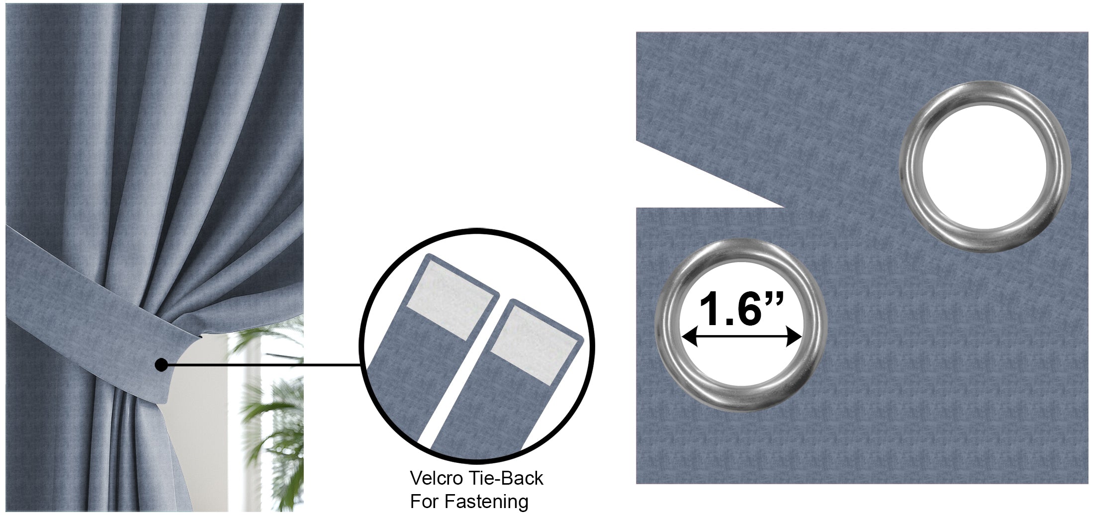 JODHPUR TEXTURE BLACKOUT CURTAIN INDIGO