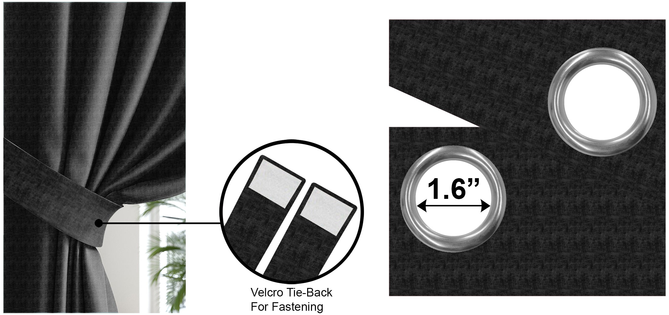 JODHPUR TEXTURE BLACKOUT CURTAIN BLACK