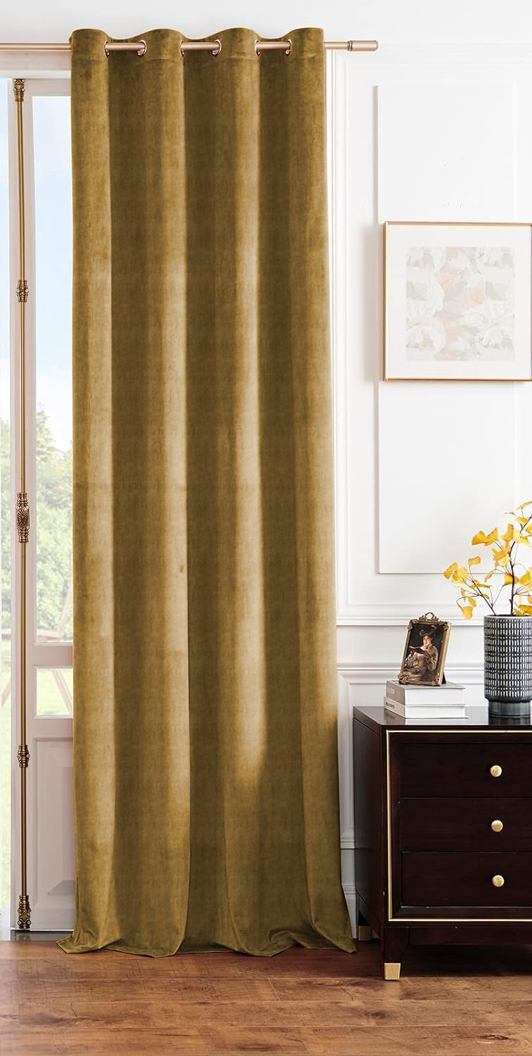 JODHPUR TEXTURE PRINTED BLACKOUT CURTAIN CAMEL