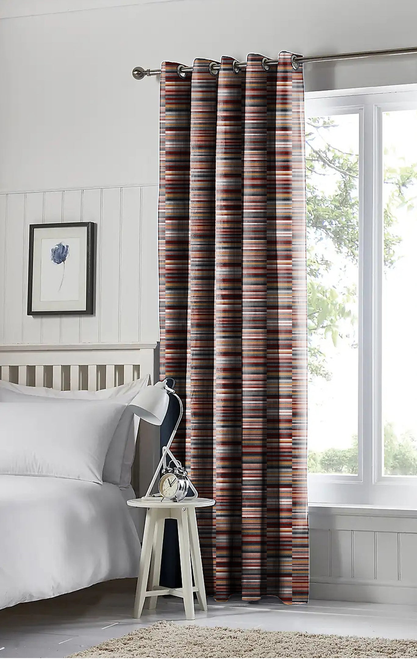 ILLUSION DASH BLACKOUT CURTAIN RED/CAMEL