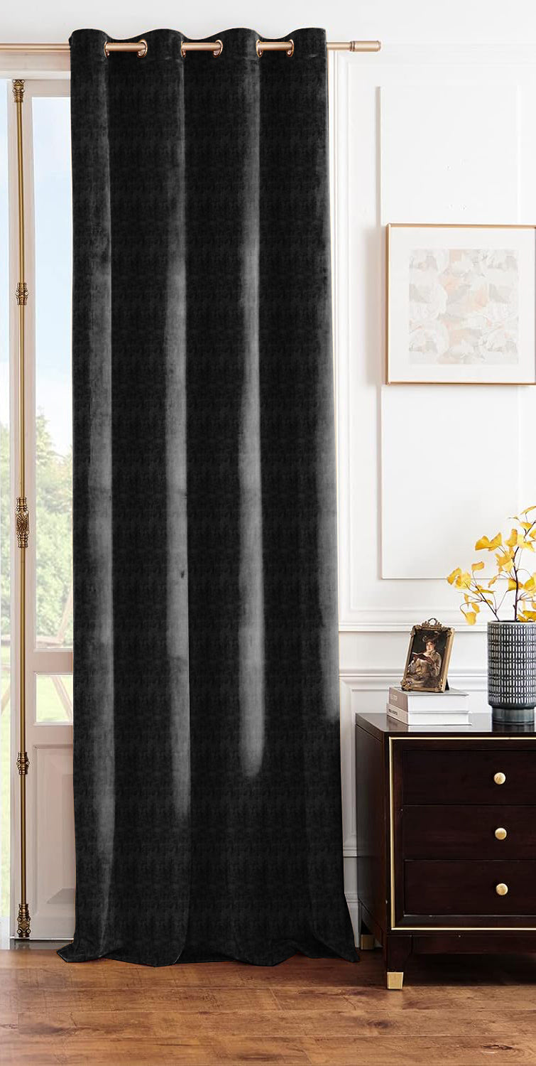 JODHPUR TEXTURE BLACKOUT CURTAIN BLACK