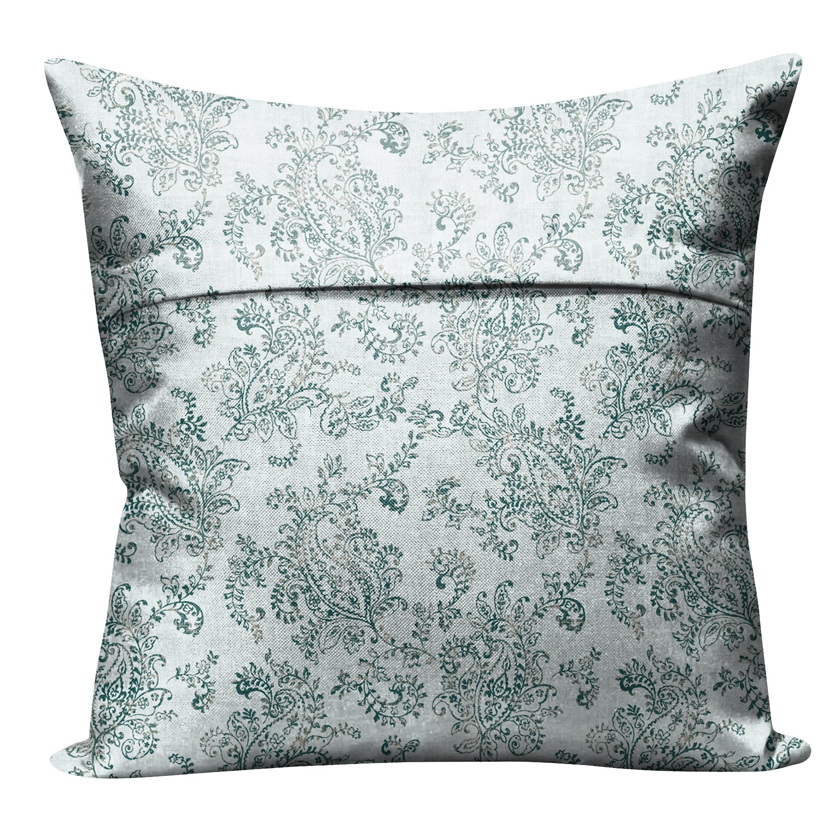 JODHPUR FLOWERS (16X16 INCH) DIGITAL PRINTED CUSHION COVER WHITE AND TEAL