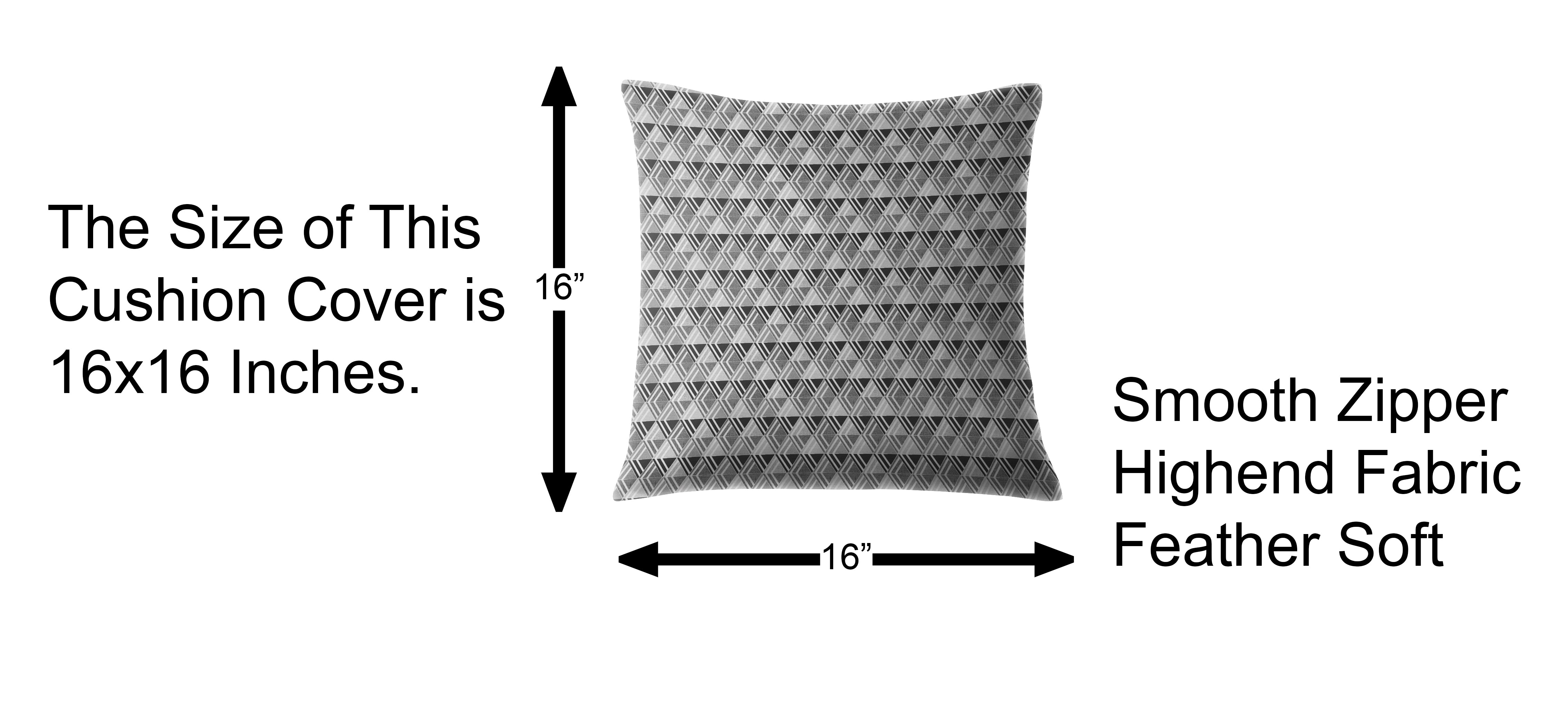 ILLUSION MULTI TRIANGLE DIGITAL PRINTED CUSHION COVER BLACK/GREY (Pack of 2)