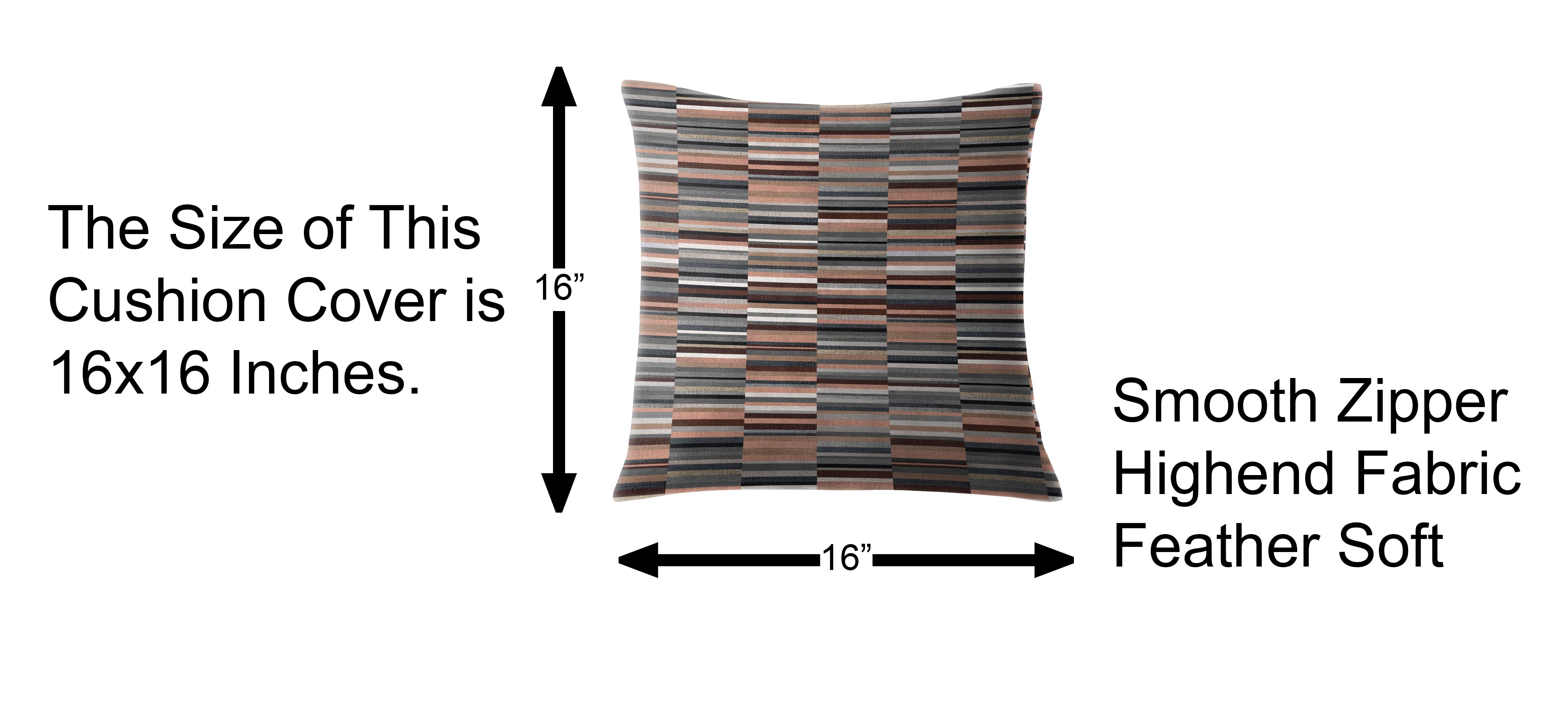 ILLUSION DASH DIGITAL PRINTED CUSHION COVER TERRACOTTA/COFFEE (Pack of 2)