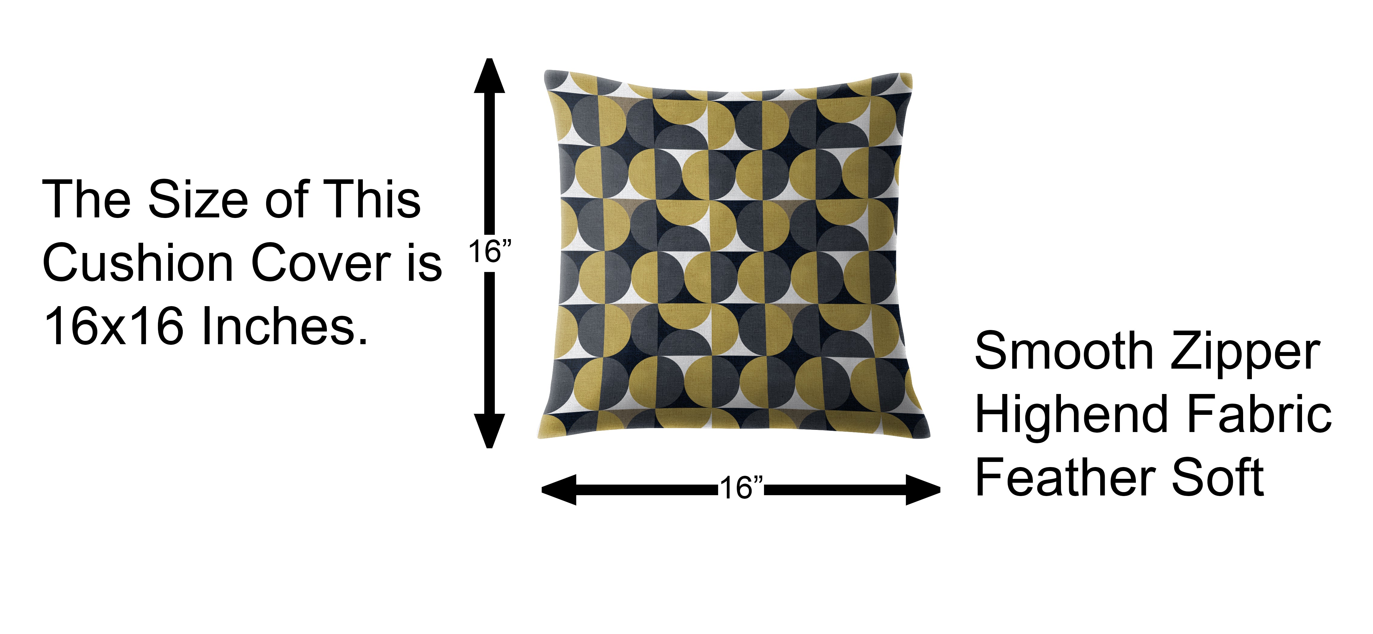 ILLUSION CIRCLE DIGITAL PRINTED CUSHION COVER YELLOW/BLACK (Pack of 2)