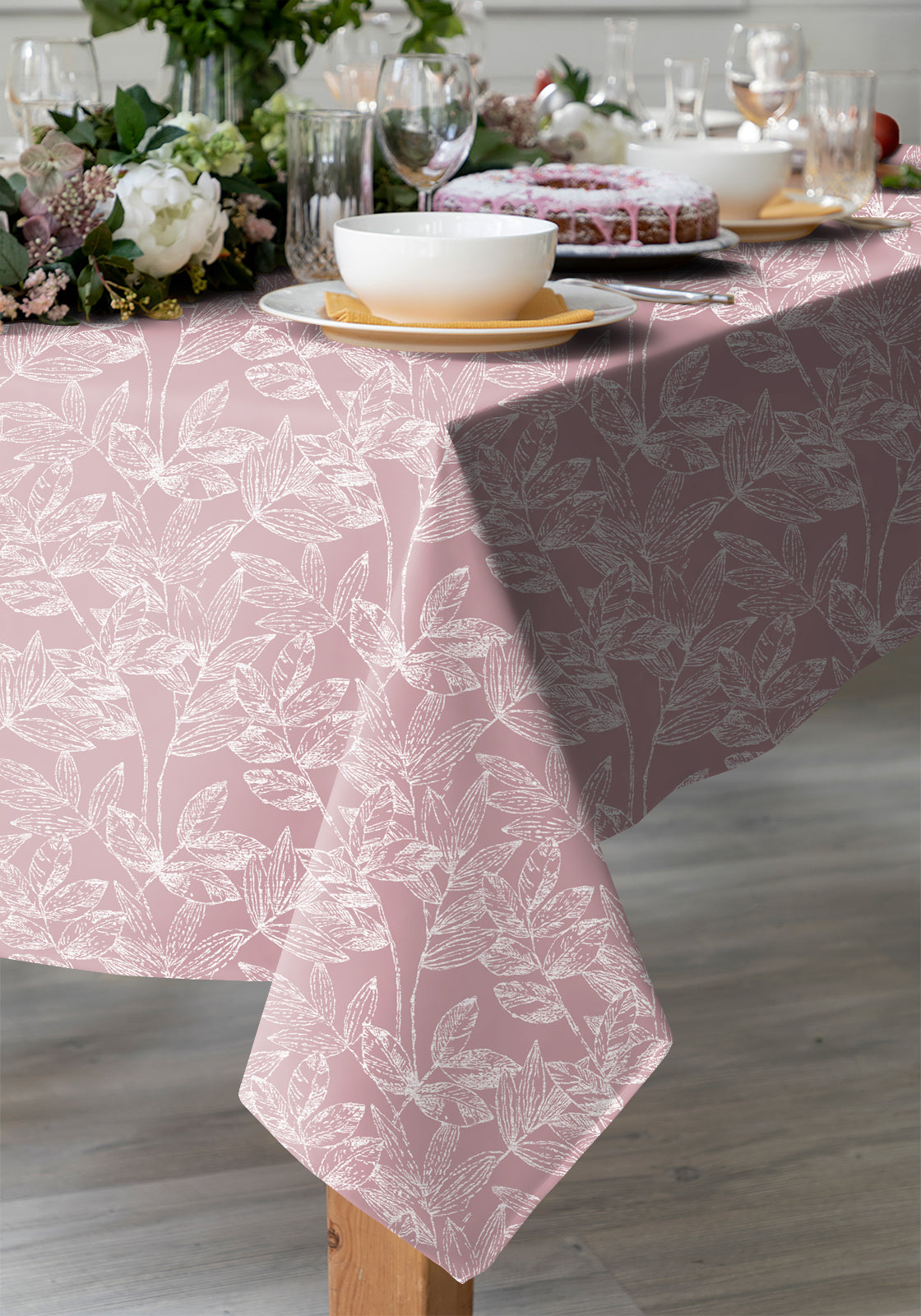 Meadow L-Pink 6 Seater Table Cloth