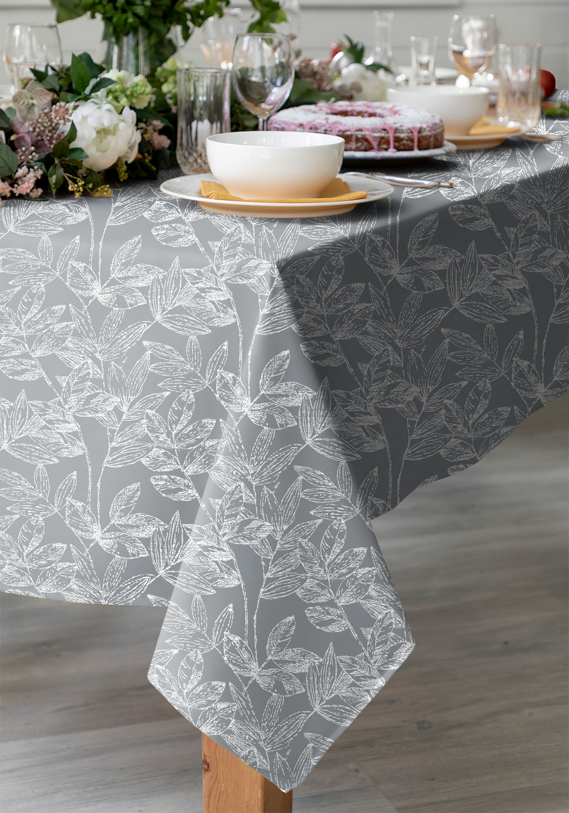 Meadow Grey 6 Seater Table Cloth