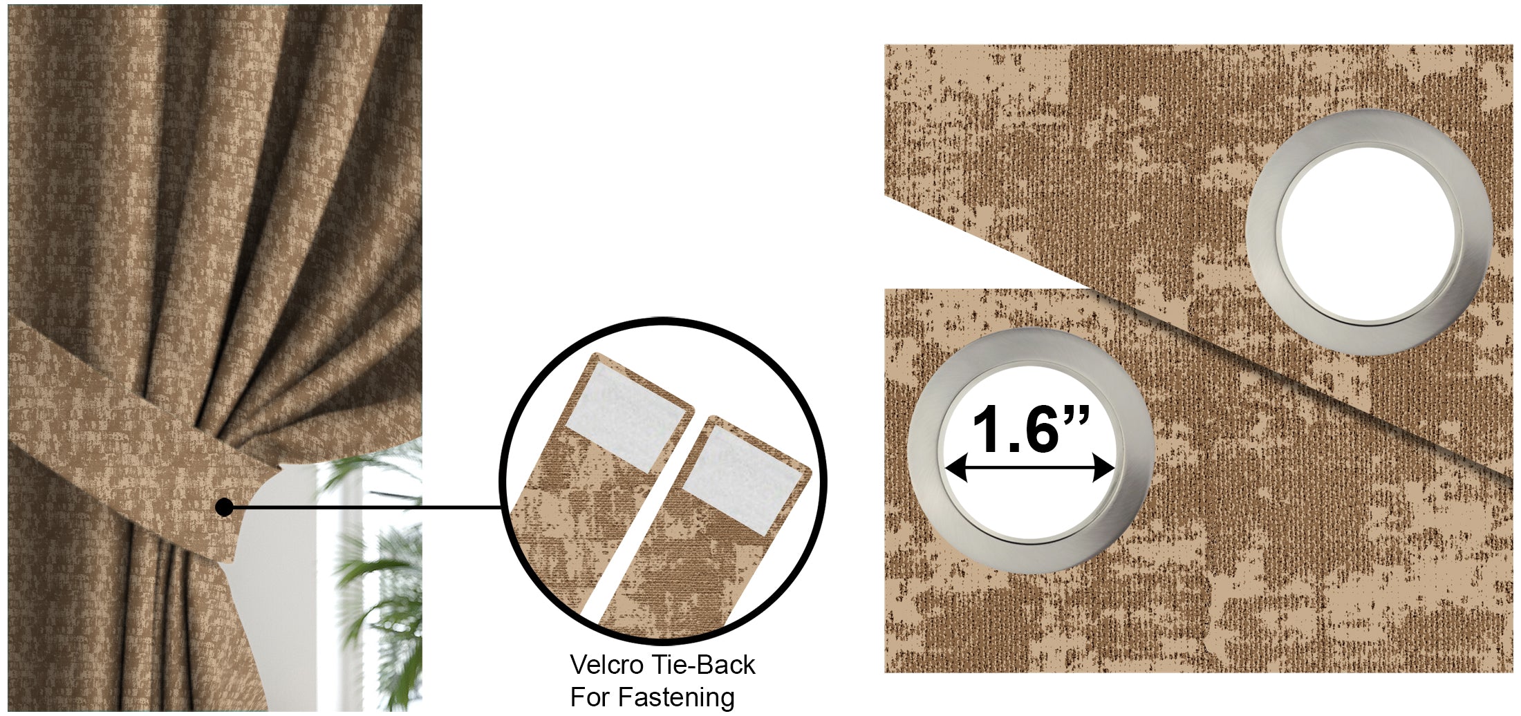 Venice Tex Coffee Blackout Curtain