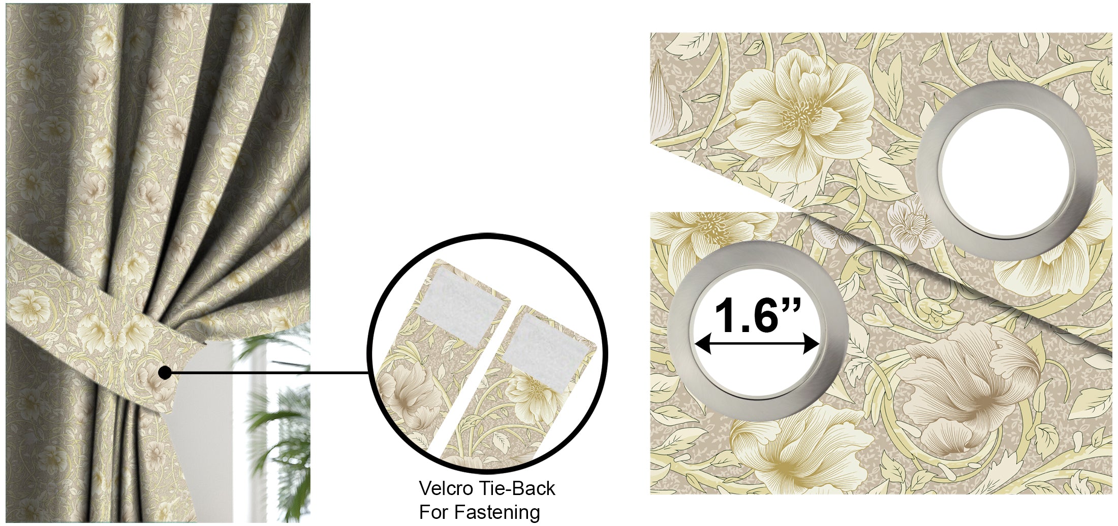Heritage Beige Blackout Curtain