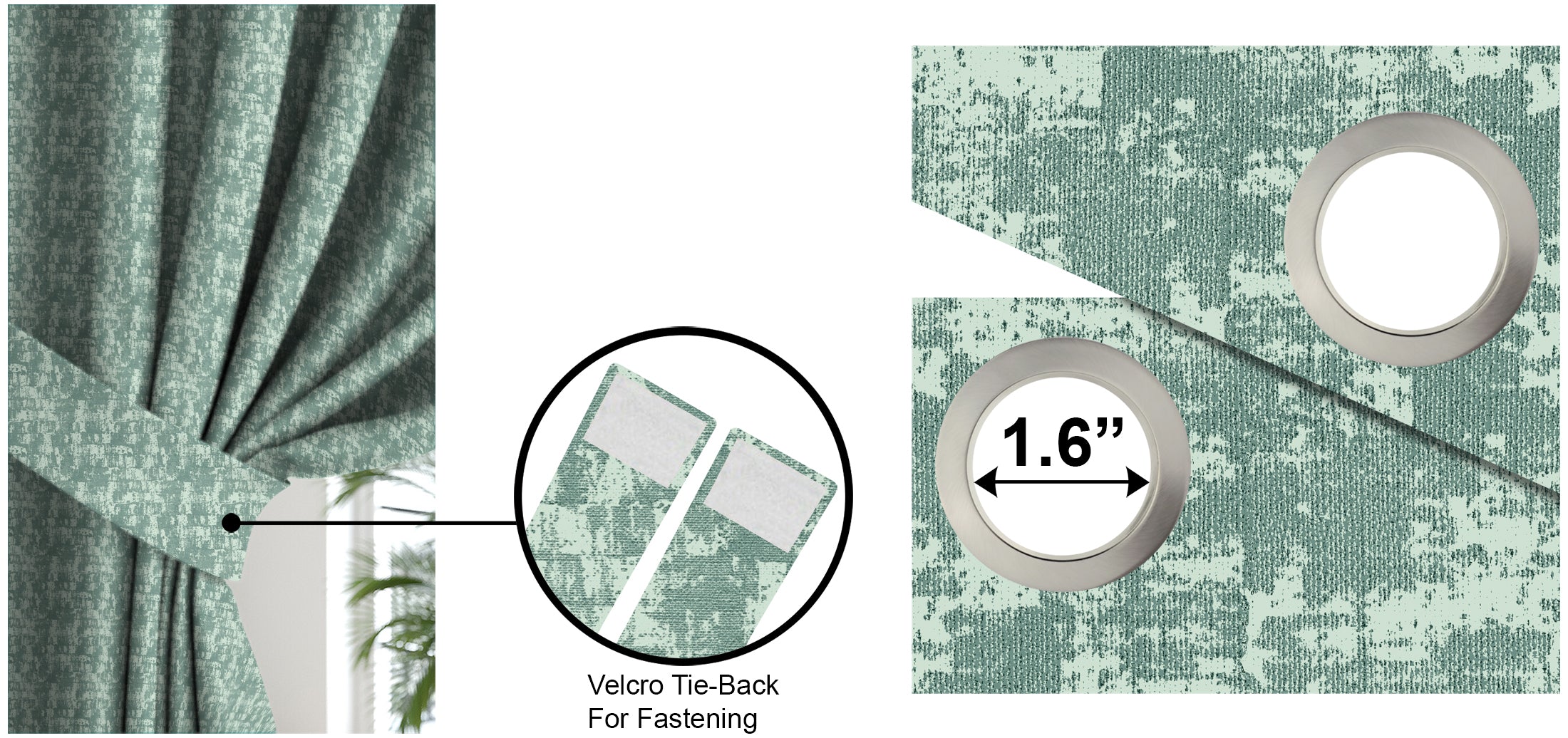 Venice Sea Green Blackout Curtain