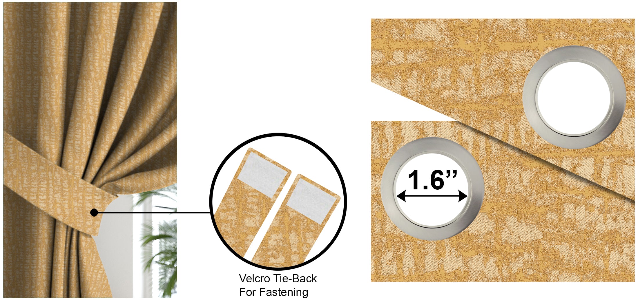 Valencia Yellow Printed Blackout Curtain
