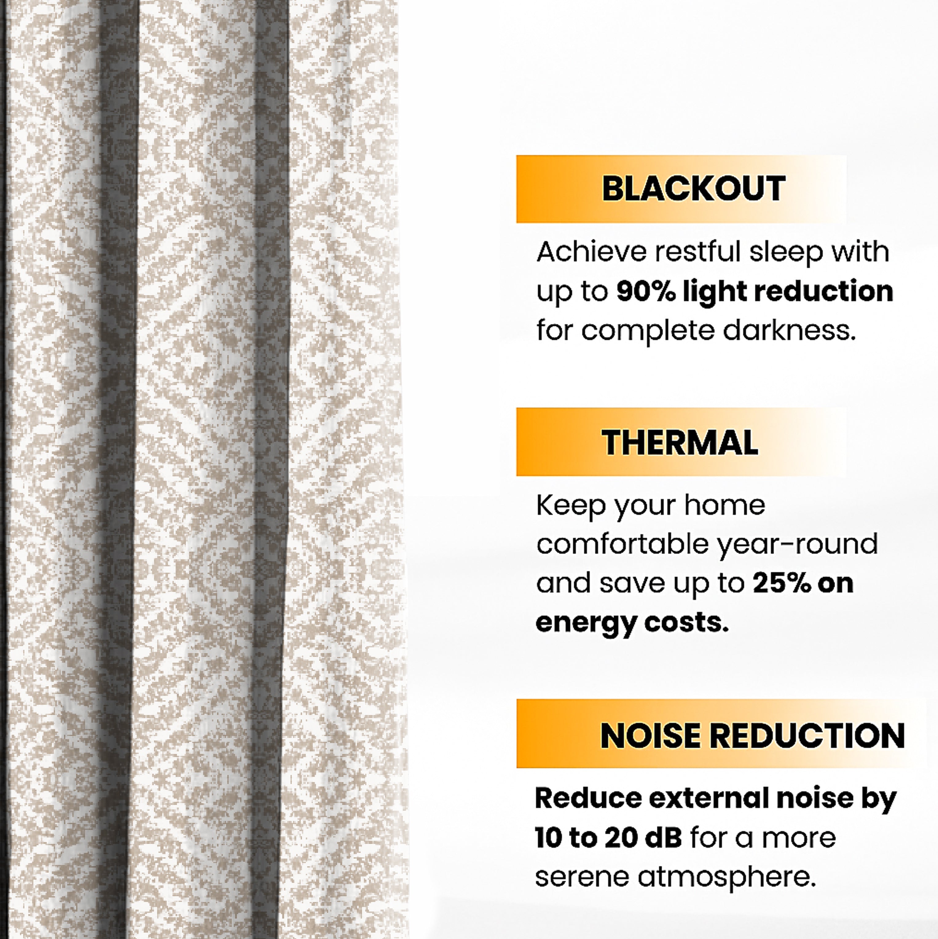 SAFARI BROWN PRINTED BLACKOUT CURTAIN