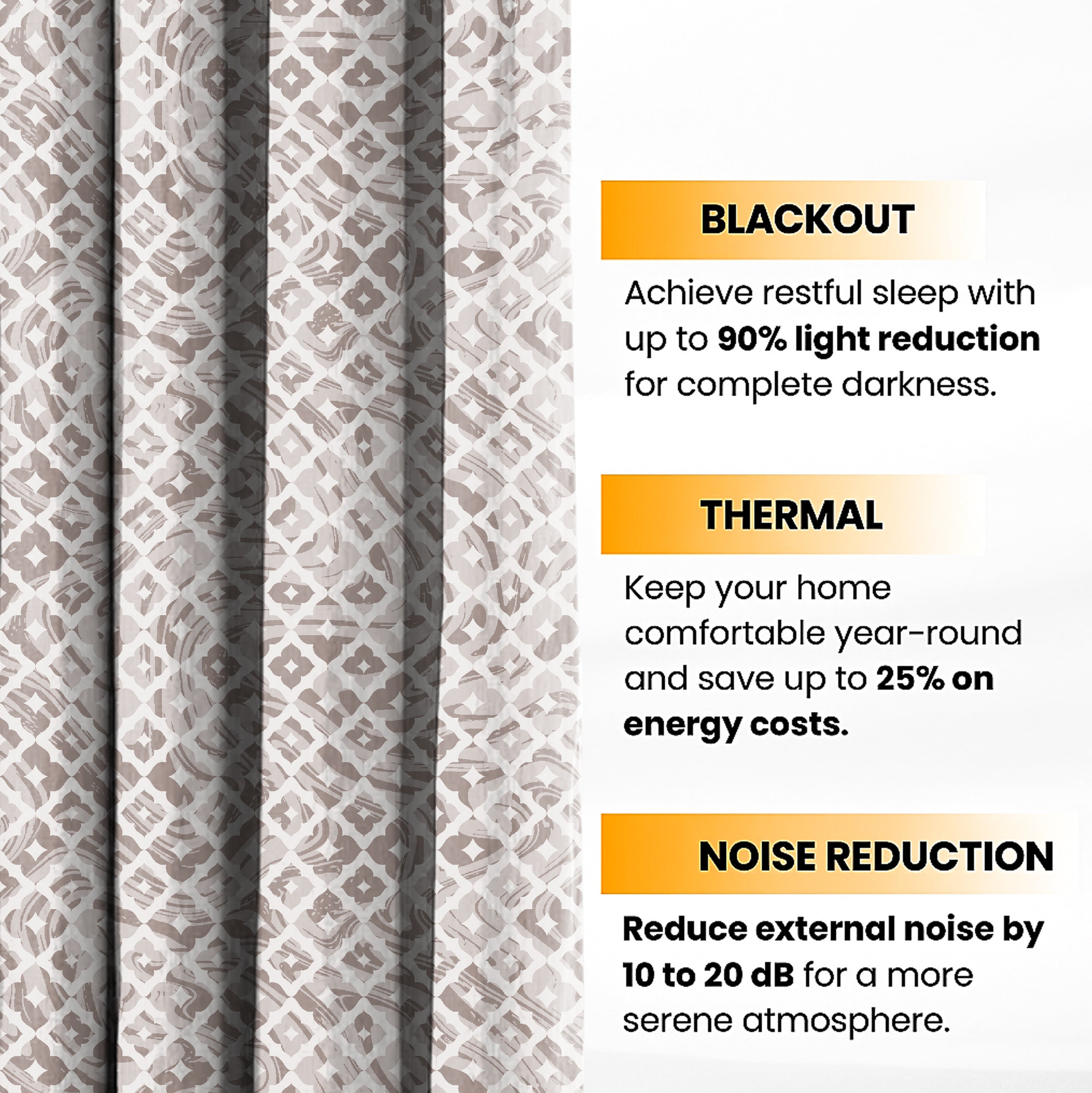 HARLOW STONE PRINTED BLACKOUT CURTAIN