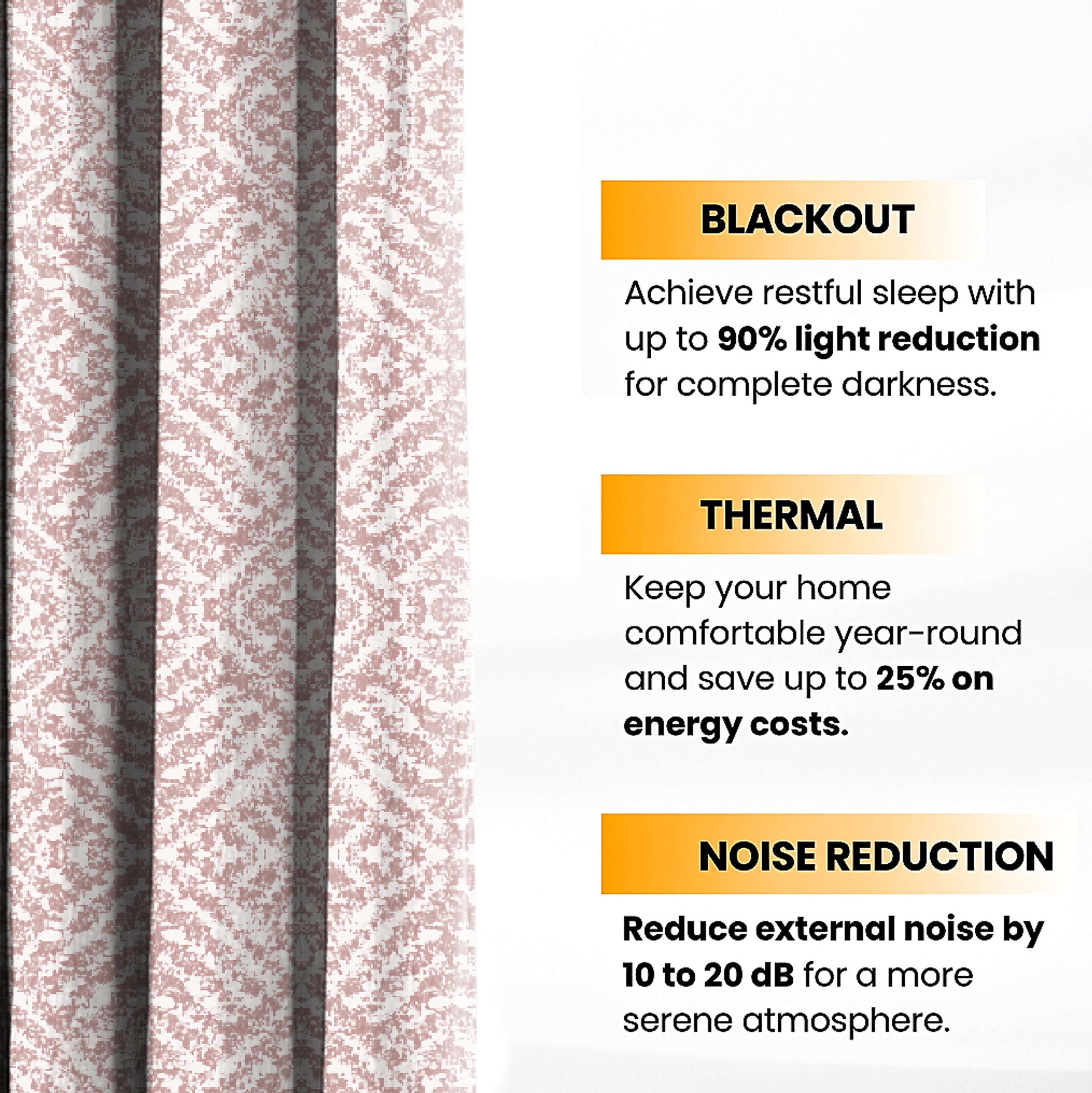 SAFARI PINK PRINTED BLACKOUT CURTAIN