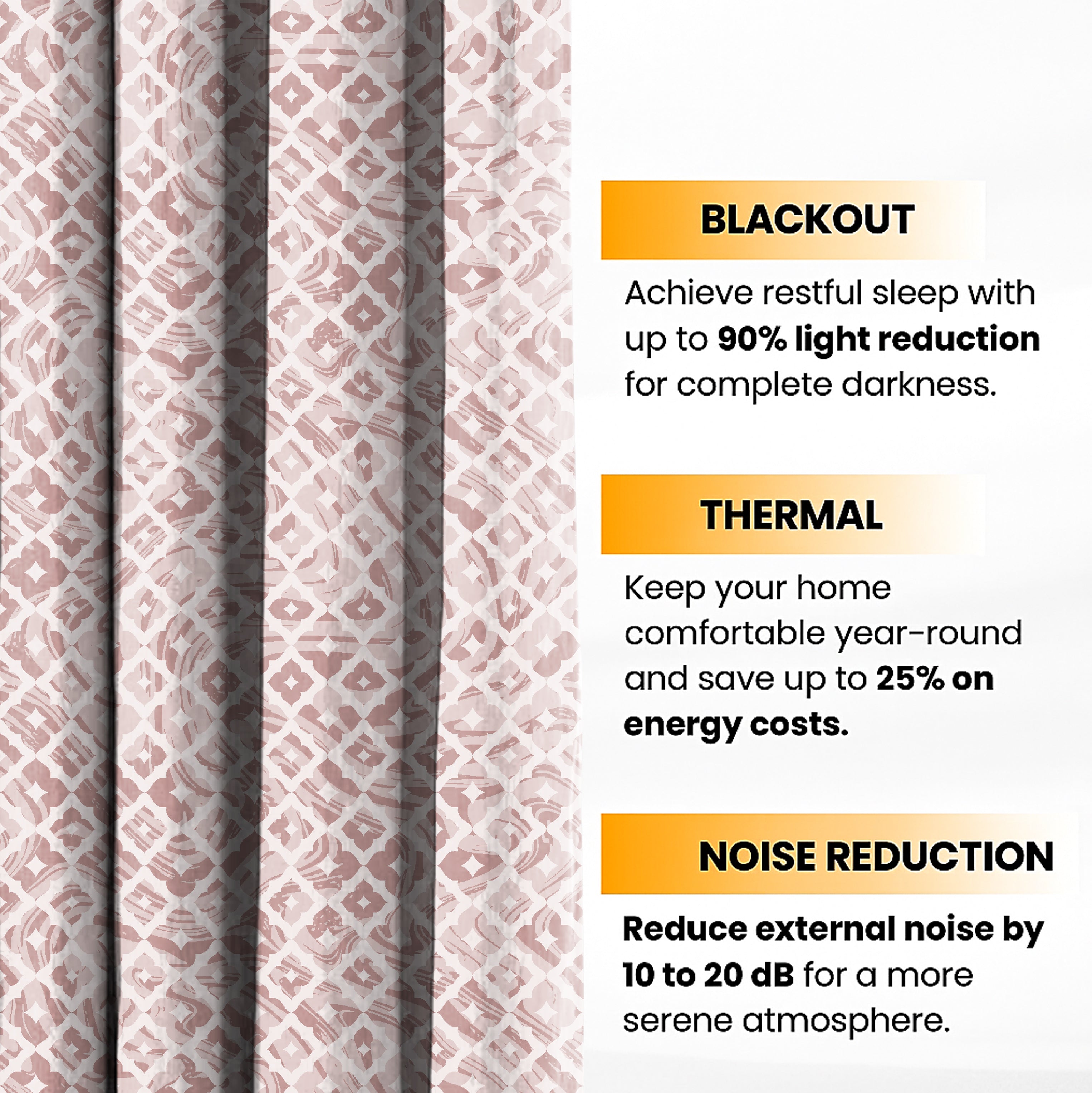 HARLOW PINK PRINTED BLACKOUT CURTAIN