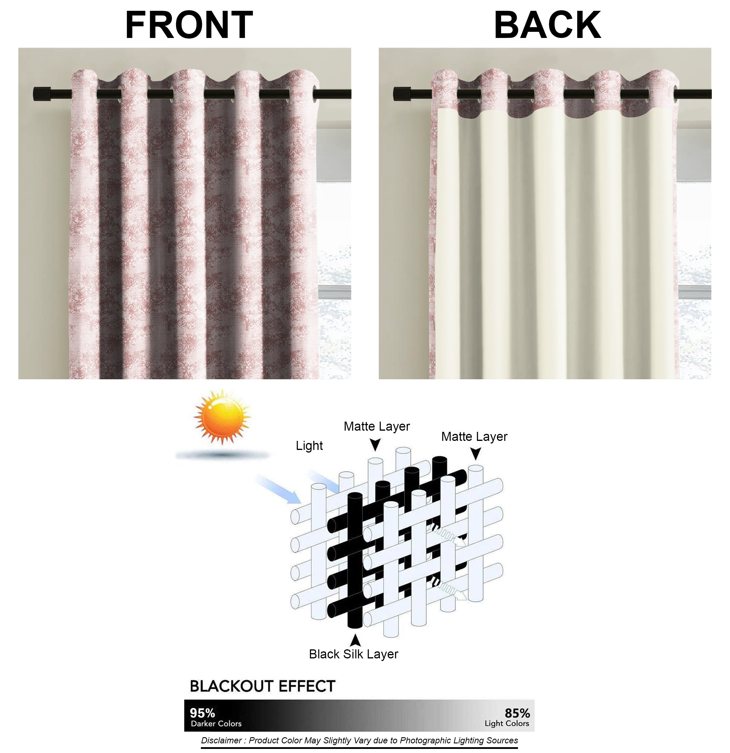 FOLK PINK PRINTED DIMOUT CURTAIN