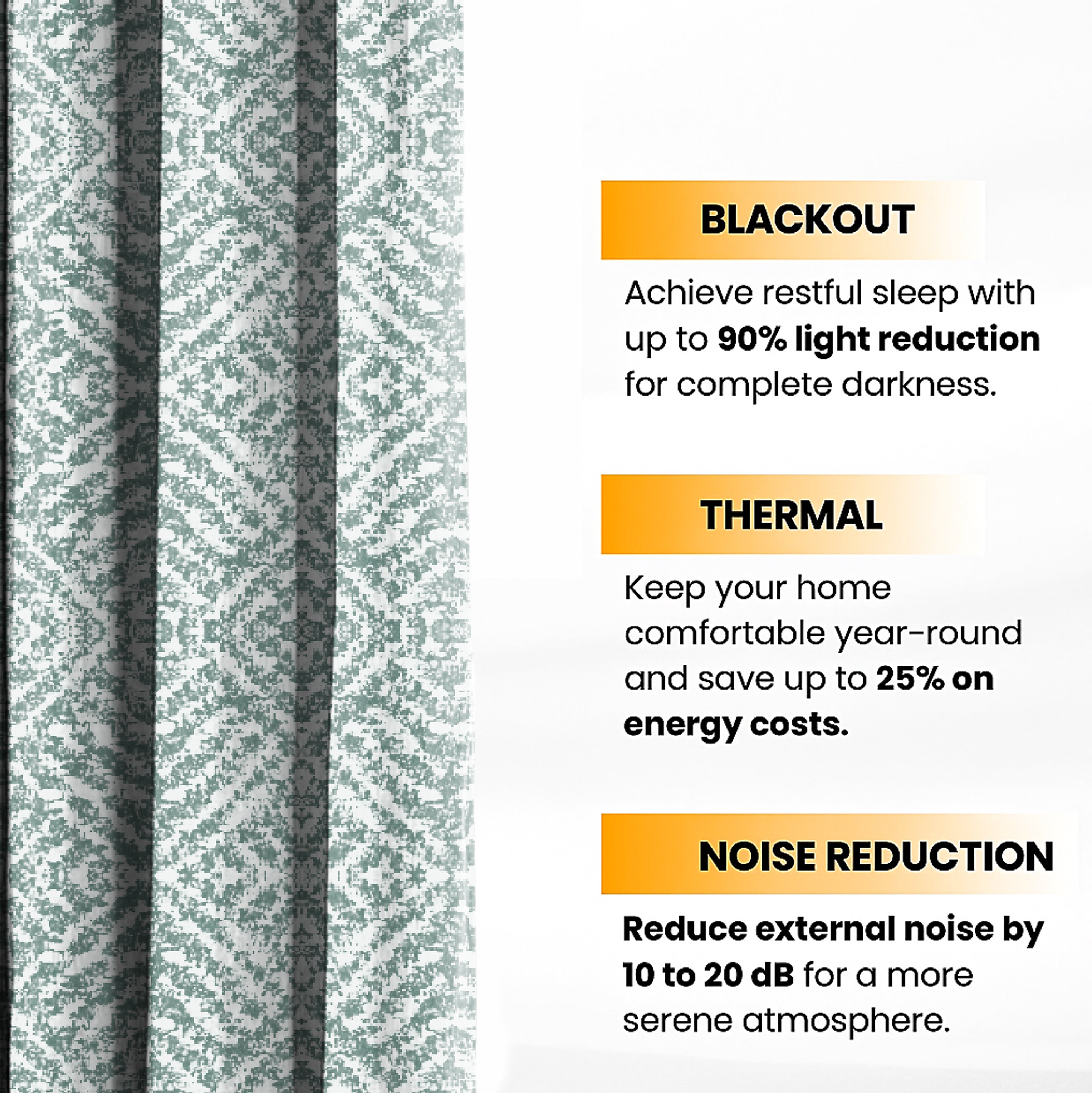 SAFARI SEAGREEN PRINTED BLACKOUT CURTAIN