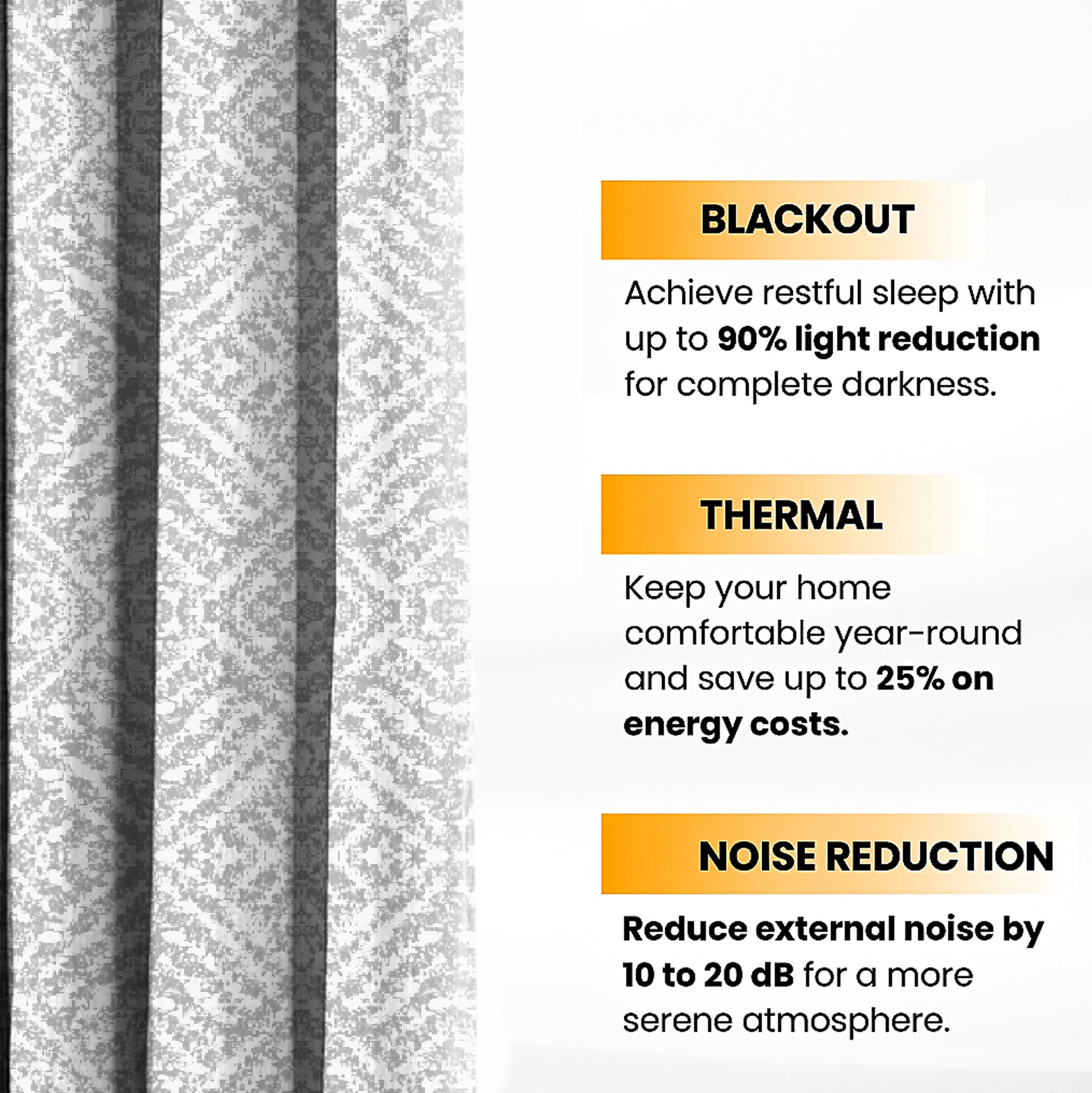 SAFARI GREY PRINTED BLACKOUT CURTAIN
