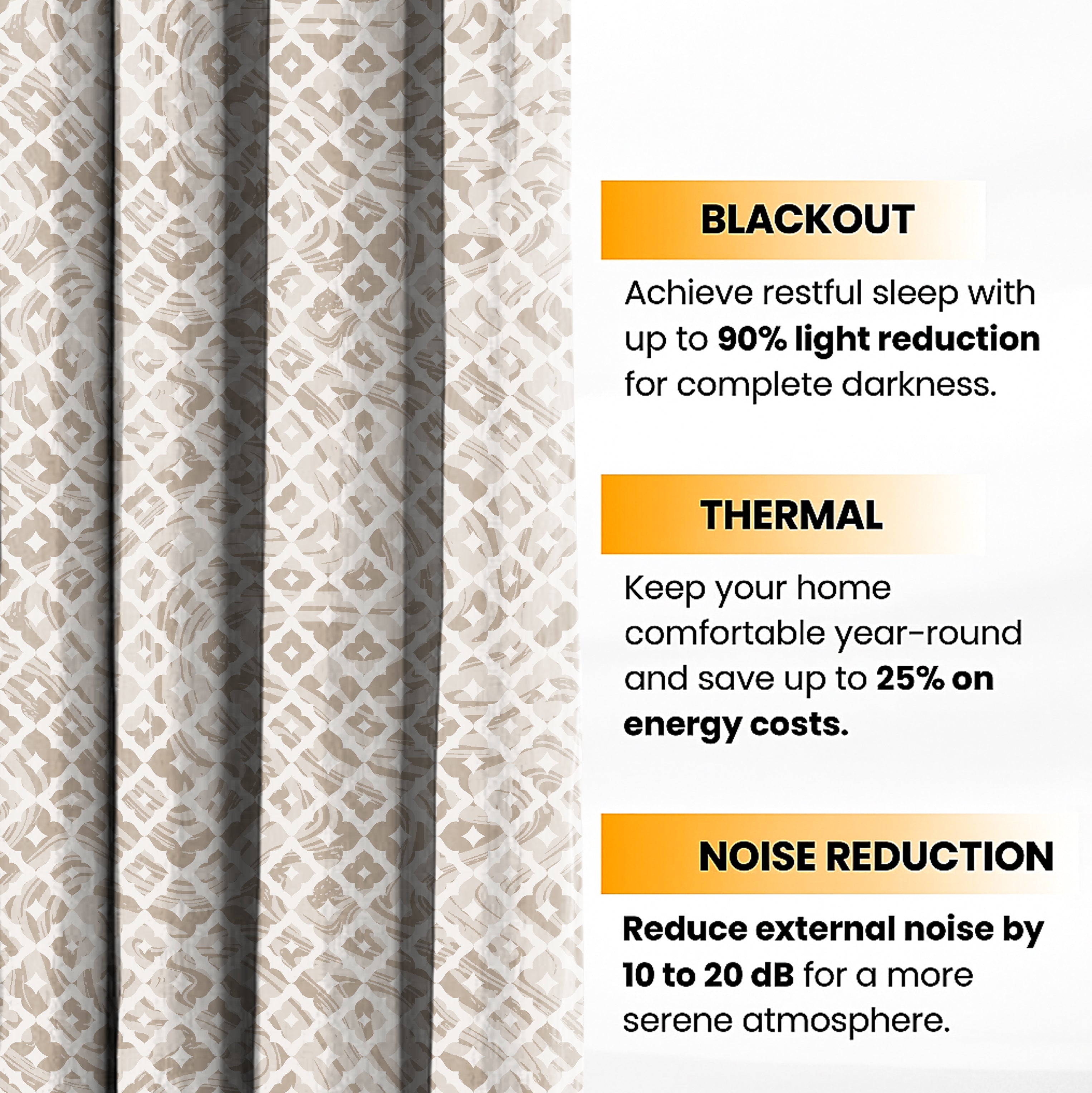 HARLOW BROWN PRINTED BLACKOUT CURTAIN