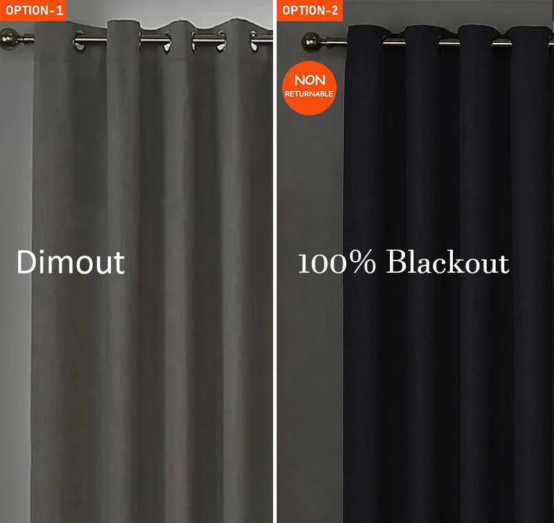 AUREX EARTHLY BROWN PRINTED CURTAIN