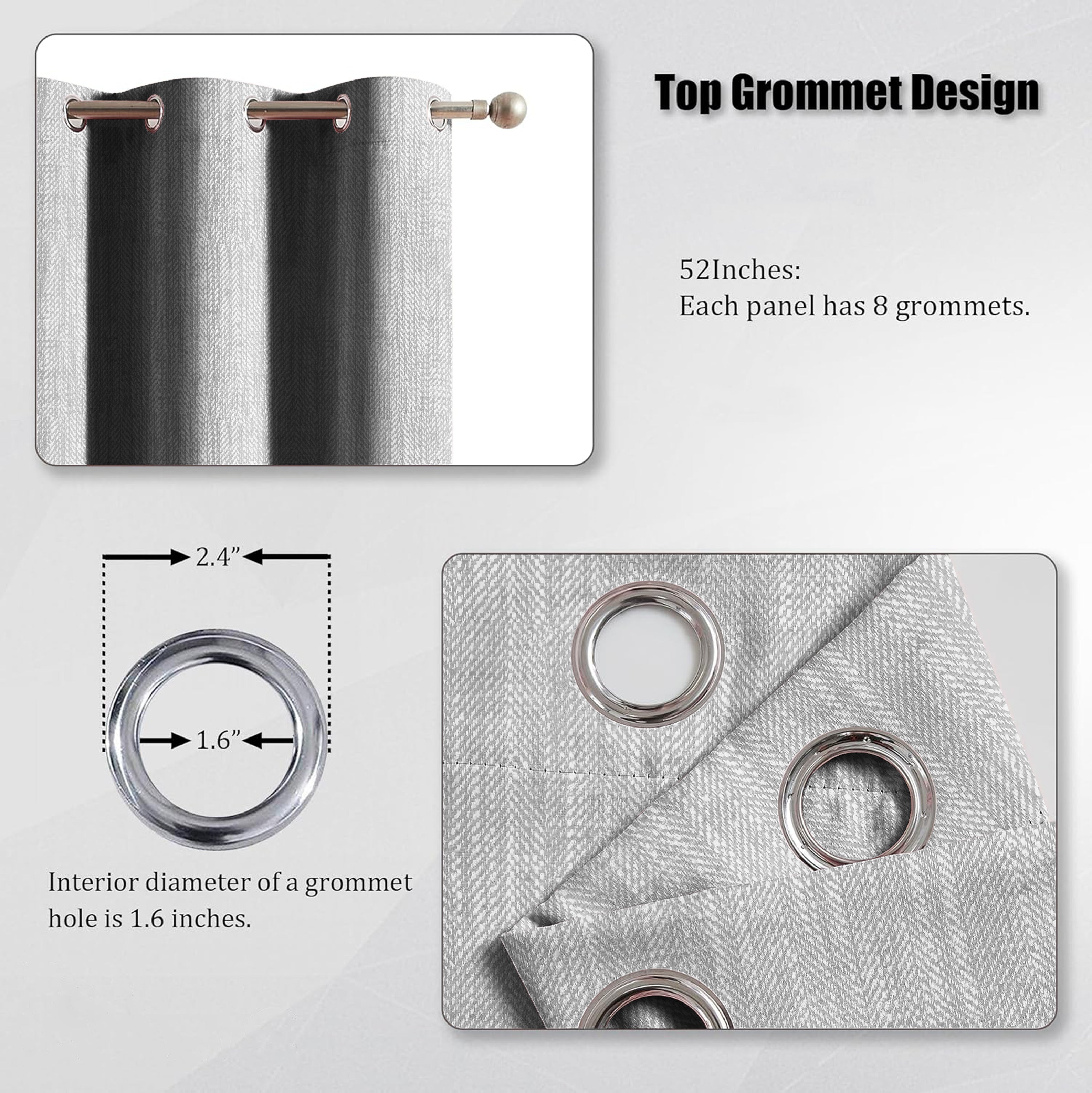 BELGRAVIA GREY PRINTED BLACKOUT CURTAIN