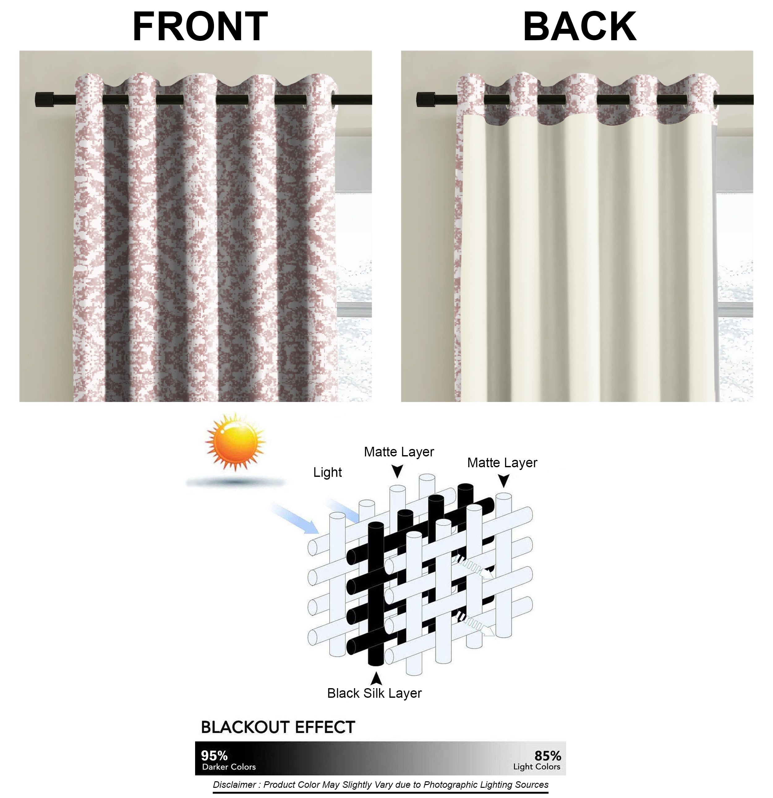 SAFARI PINK PRINTED BLACKOUT CURTAIN