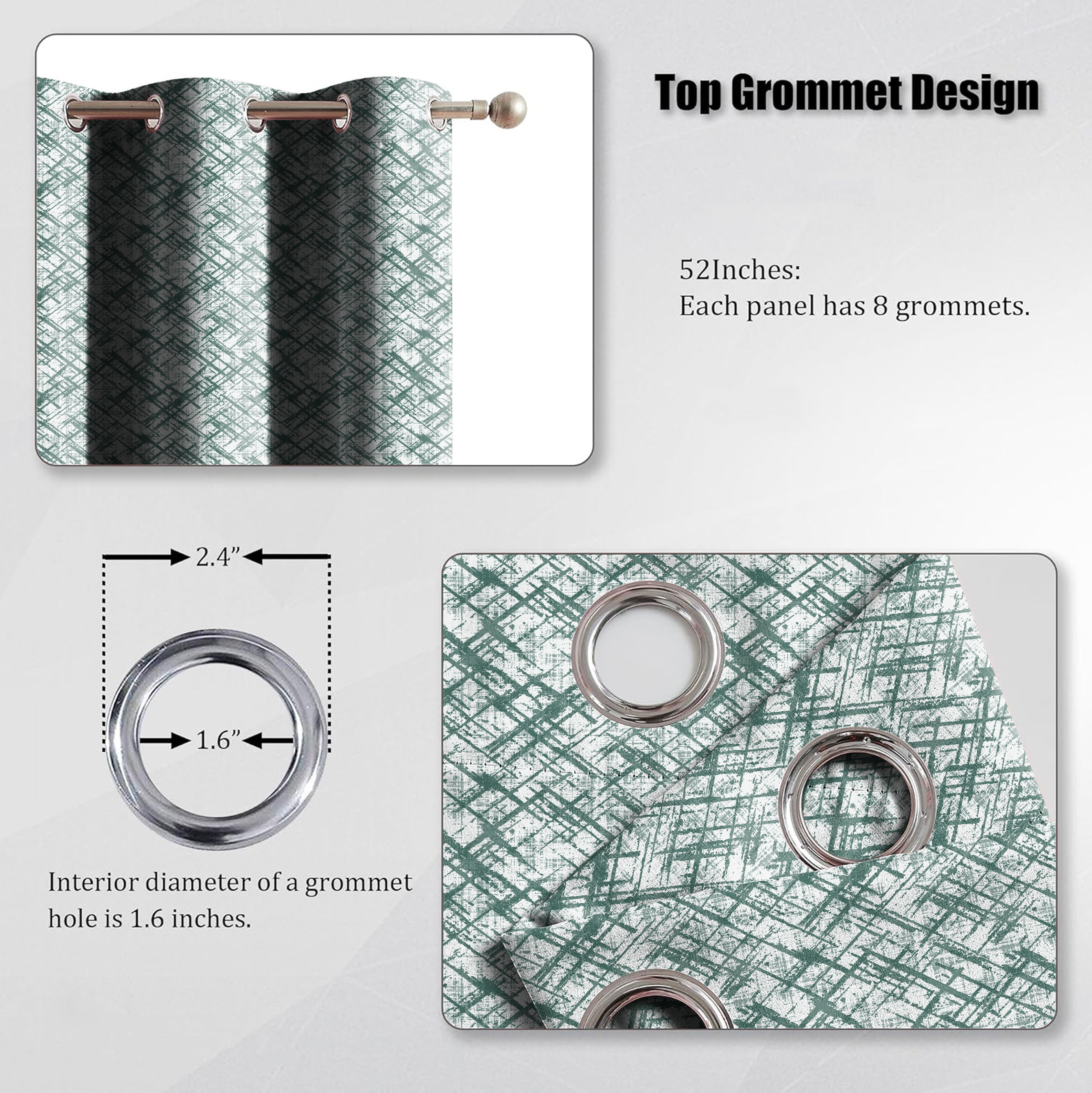 DITSY SEAGREEN PRINTED BLACKOUT CURTAIN