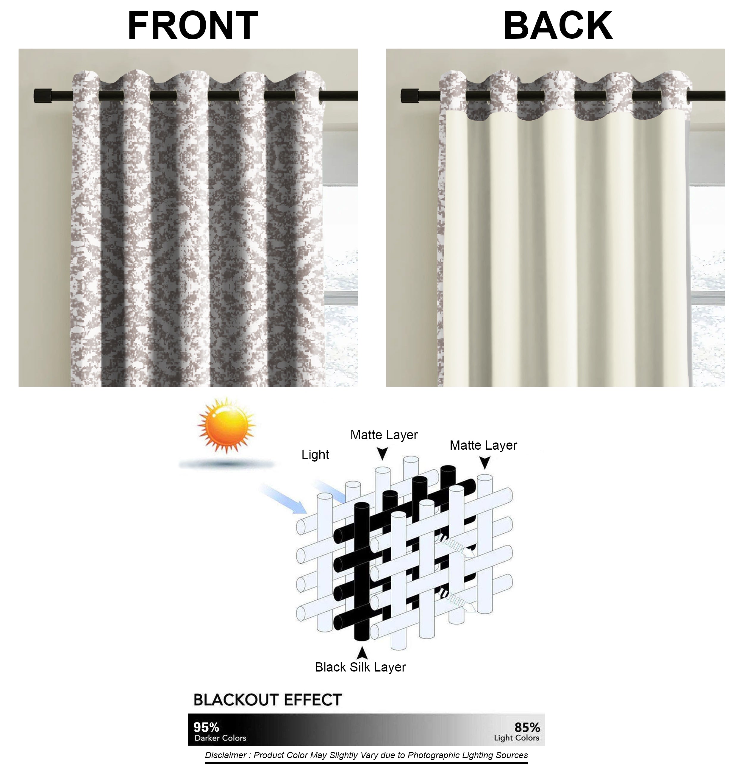 SAFARI STONE PRINTED BLACKOUT CURTAIN