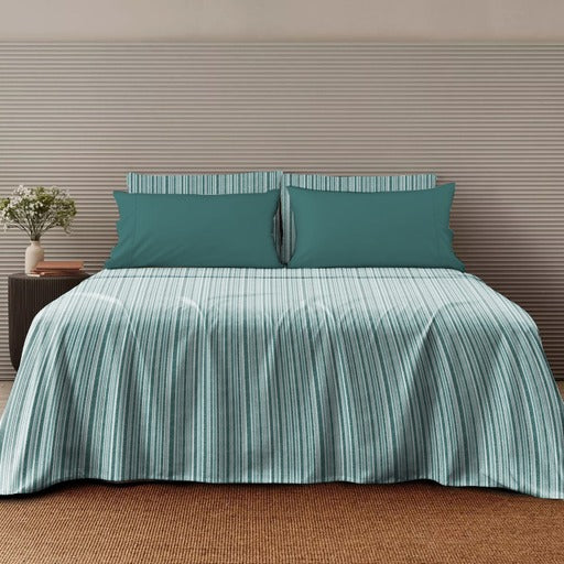 PONTO TEAL BEDSHEET FOR DOUBLE BED WITH 2 PILLOWCOVERS KING SIZE (104" X 90")