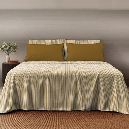 PONTO YELLOW BEDSHEET FOR DOUBLE BED WITH 2 PILLOWCOVERS KING SIZE (104" X 90")