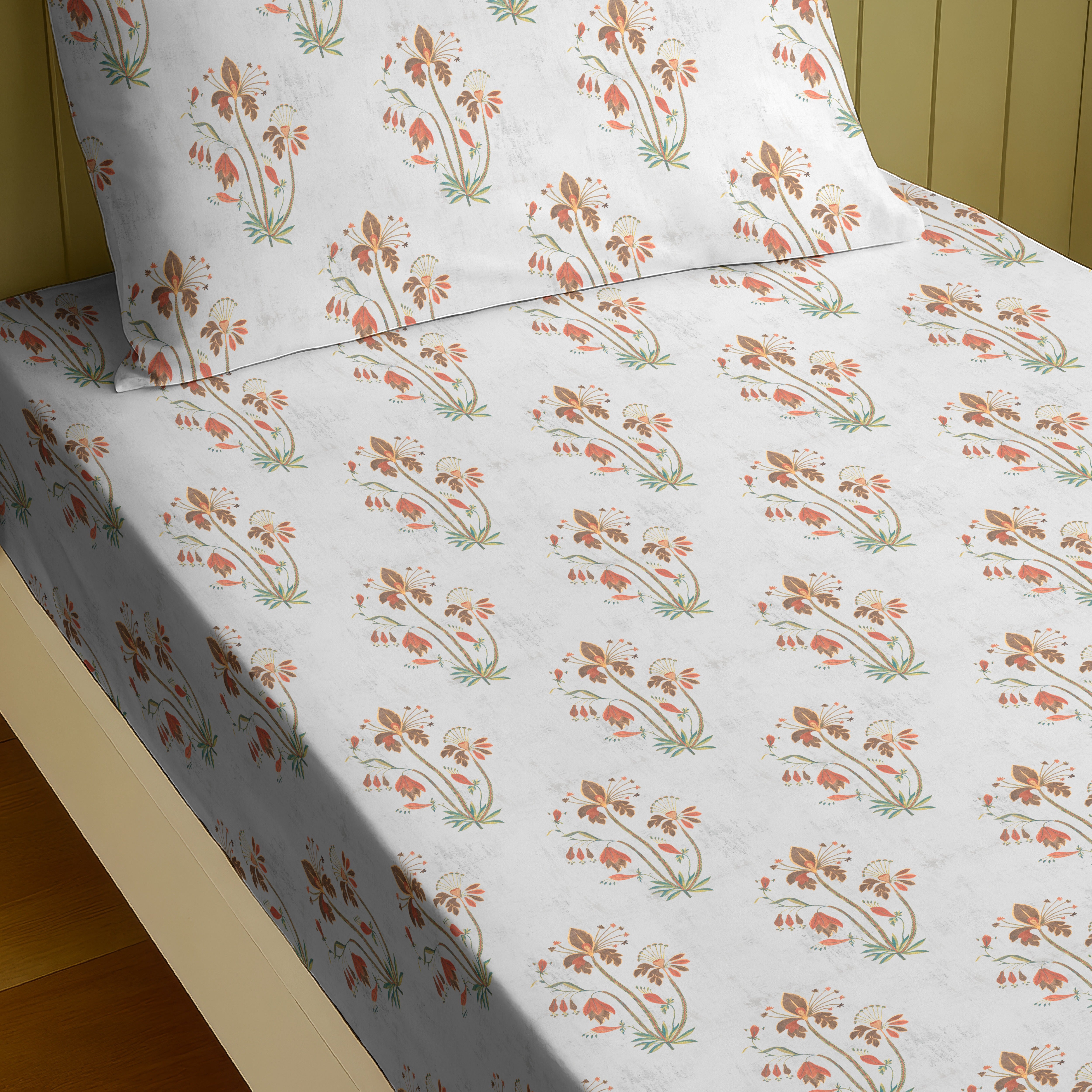 VERONA GREY BEDSHEET WITH PILLOWCOVER